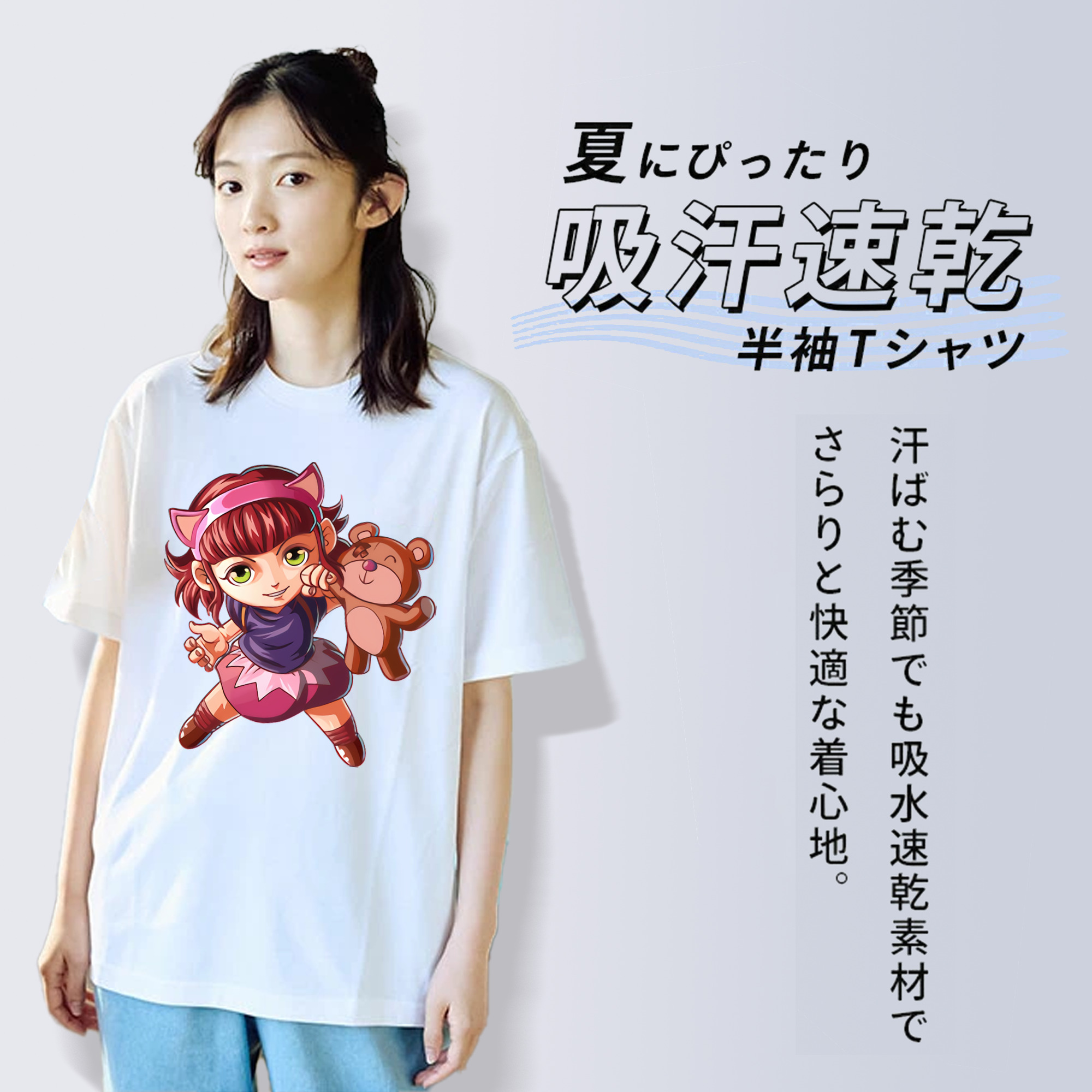リーグ・オブ・レジェンド League of Legends LOL レディースカジュアルプリントTシャツ（綿100％）