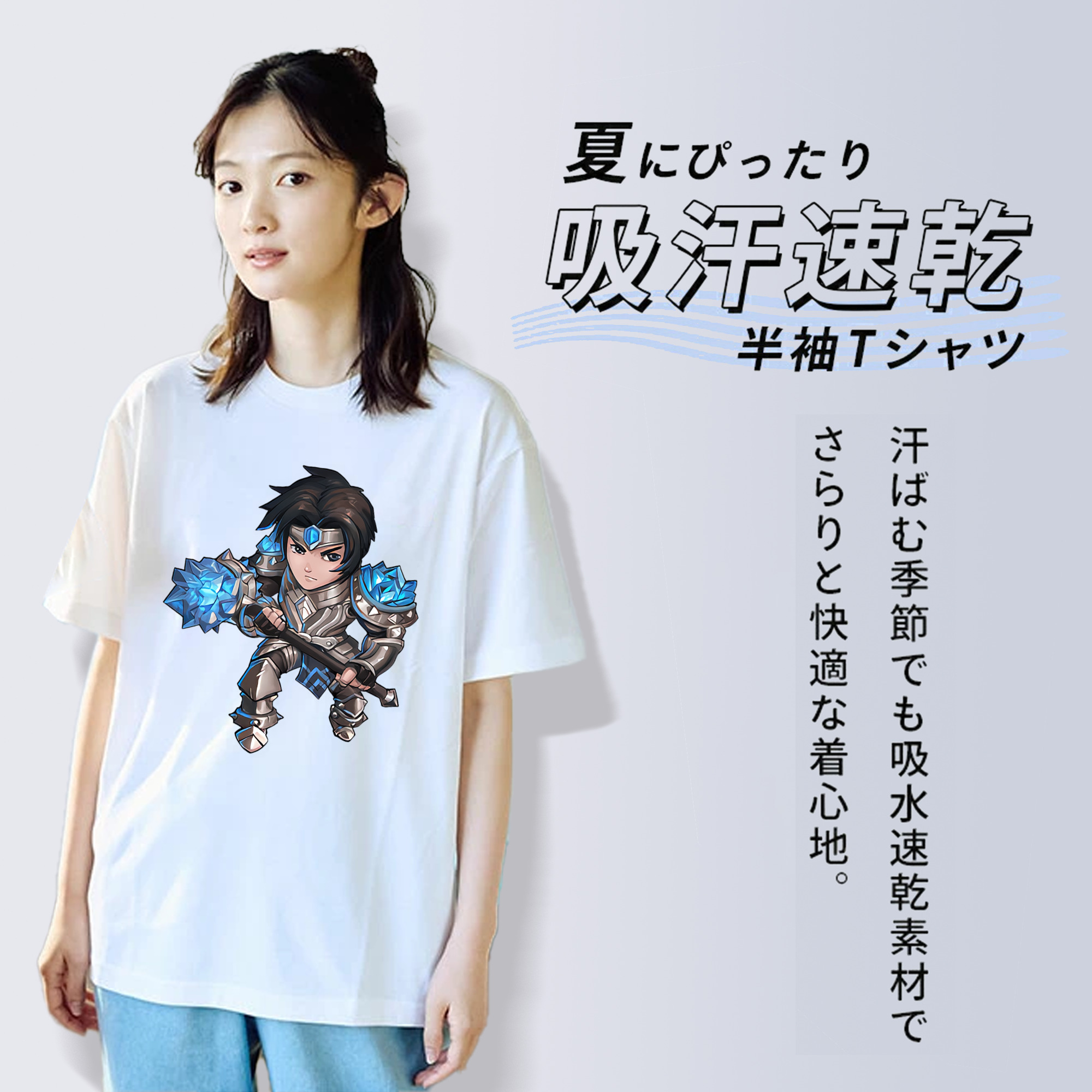 リーグ・オブ・レジェンド League of Legends LOL レディースカジュアルプリントTシャツ（綿100％）