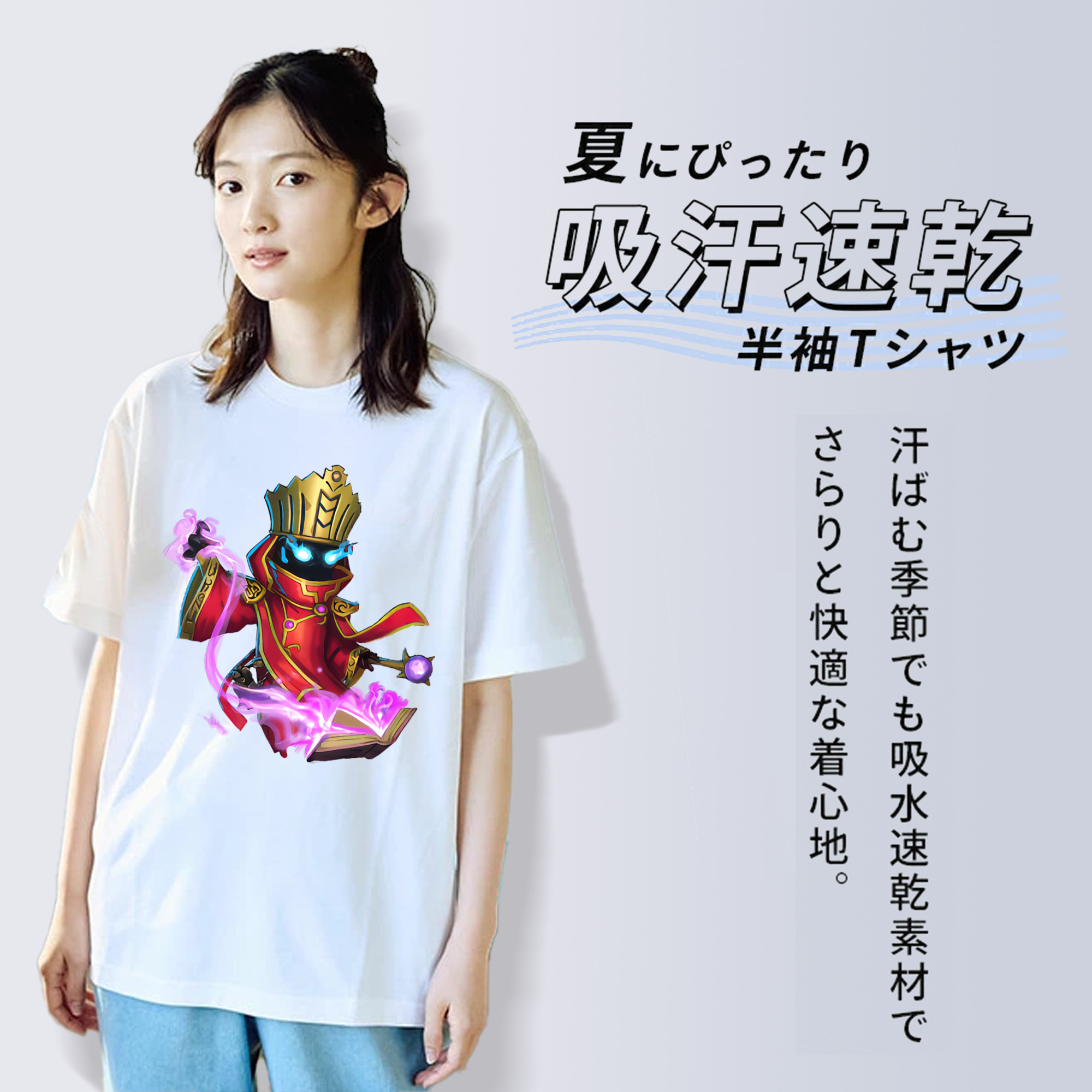 リーグ・オブ・レジェンド League of Legends LOL レディースカジュアルプリントTシャツ（綿100％）