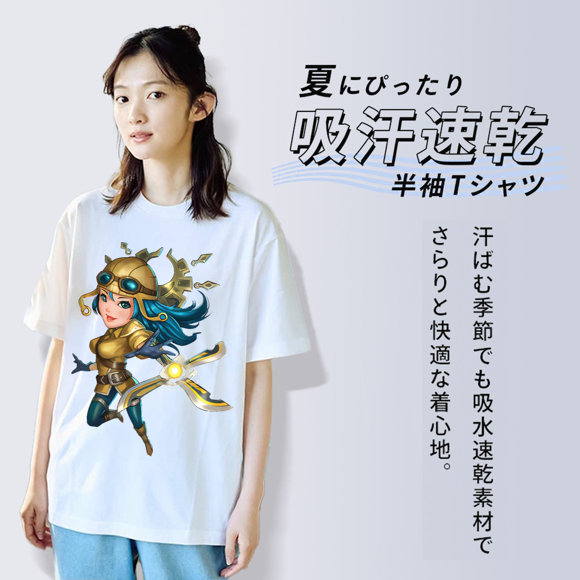 リーグ・オブ・レジェンド League of Legends LOL レディースカジュアルプリントTシャツ（綿100％）