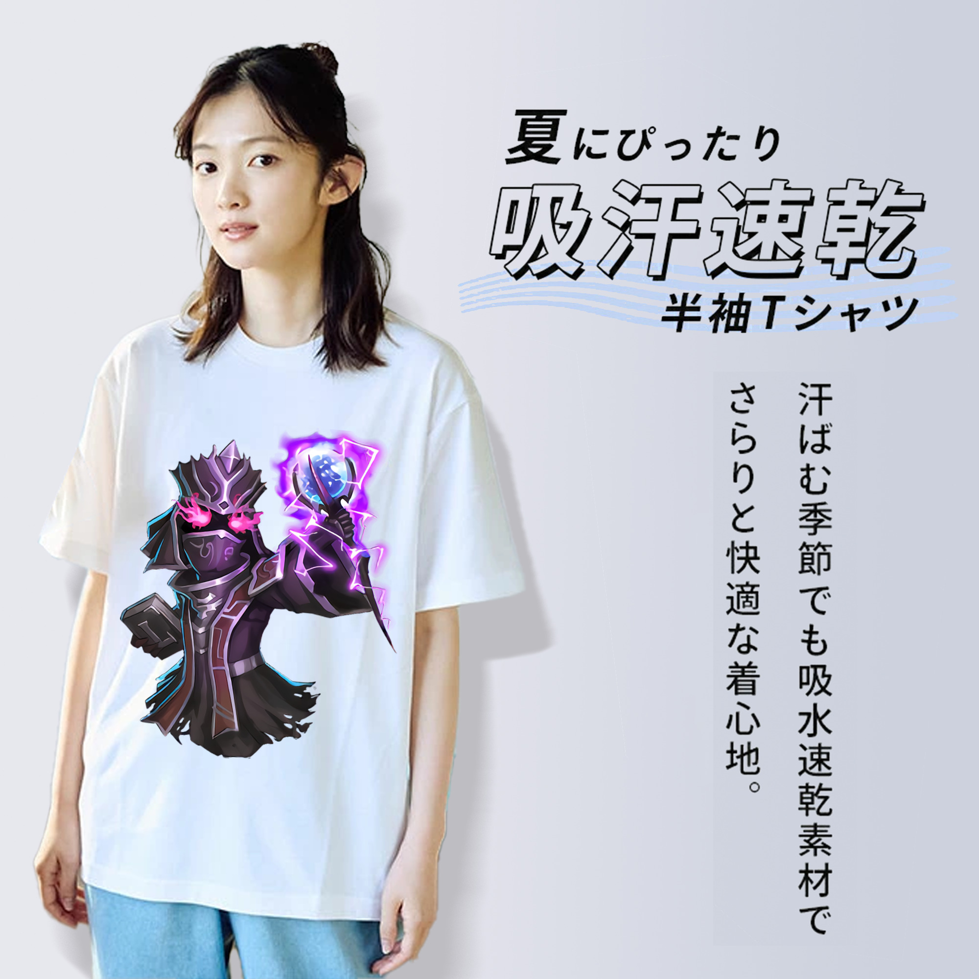 リーグ・オブ・レジェンド League of Legends LOL レディースカジュアルプリントTシャツ（綿100％）