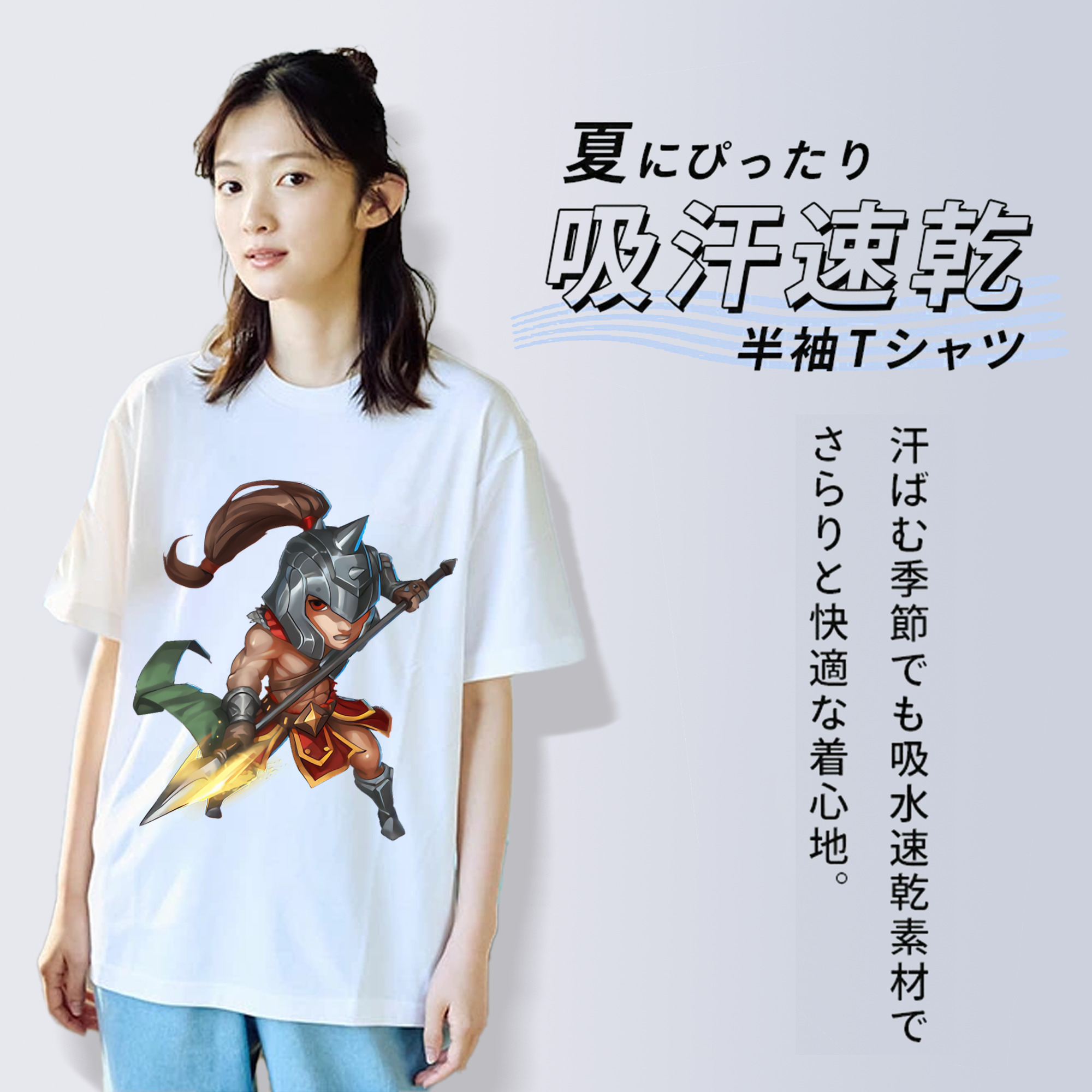 リーグ・オブ・レジェンド League of Legends LOL レディースカジュアルプリントTシャツ（綿100％）