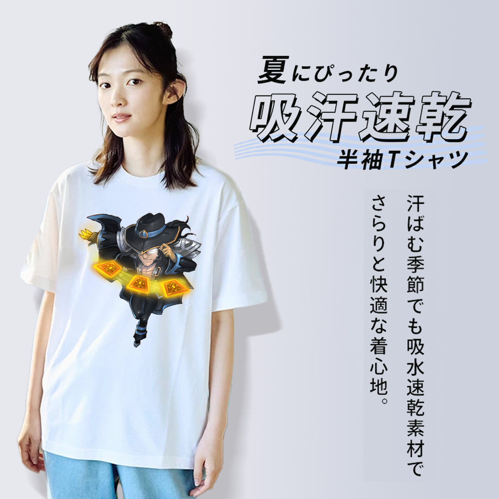 リーグ・オブ・レジェンド League of Legends LOL レディースカジュアルプリントTシャツ（綿100％）