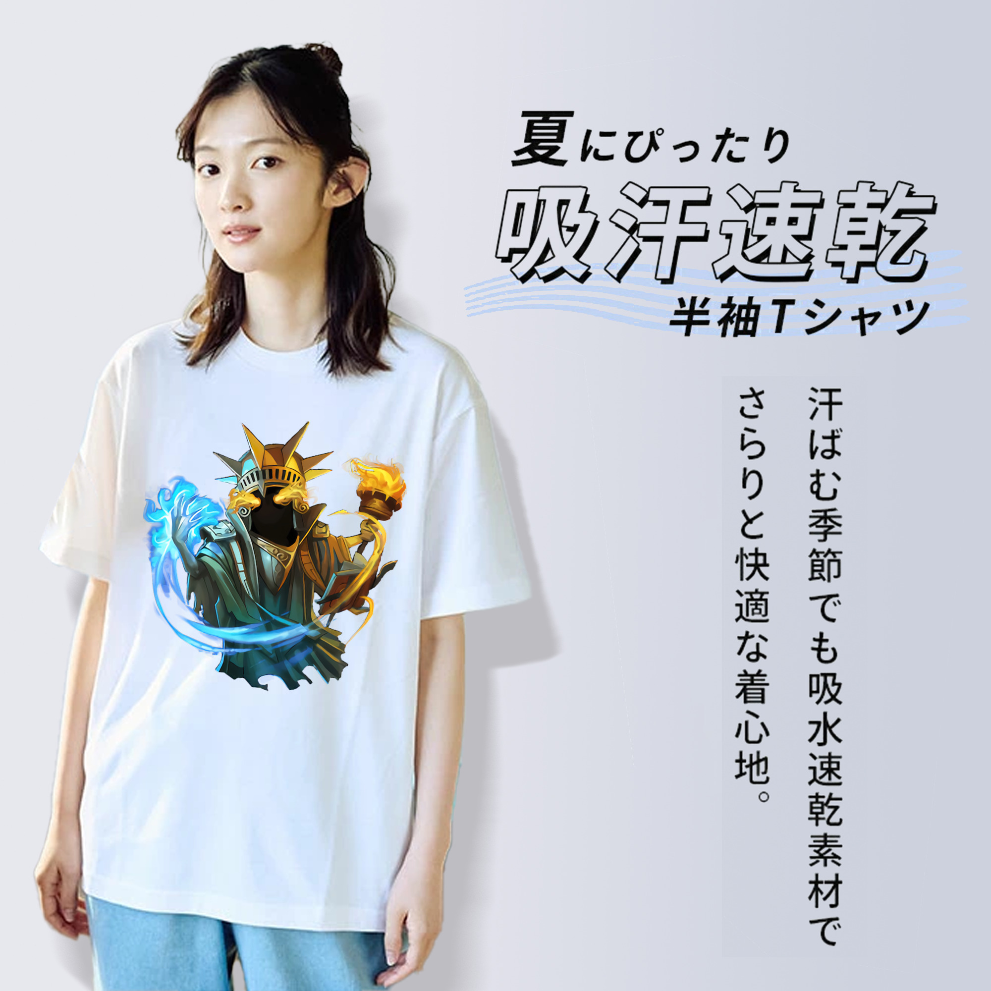 リーグ・オブ・レジェンド League of Legends LOL レディースカジュアルプリントTシャツ（綿100％）
