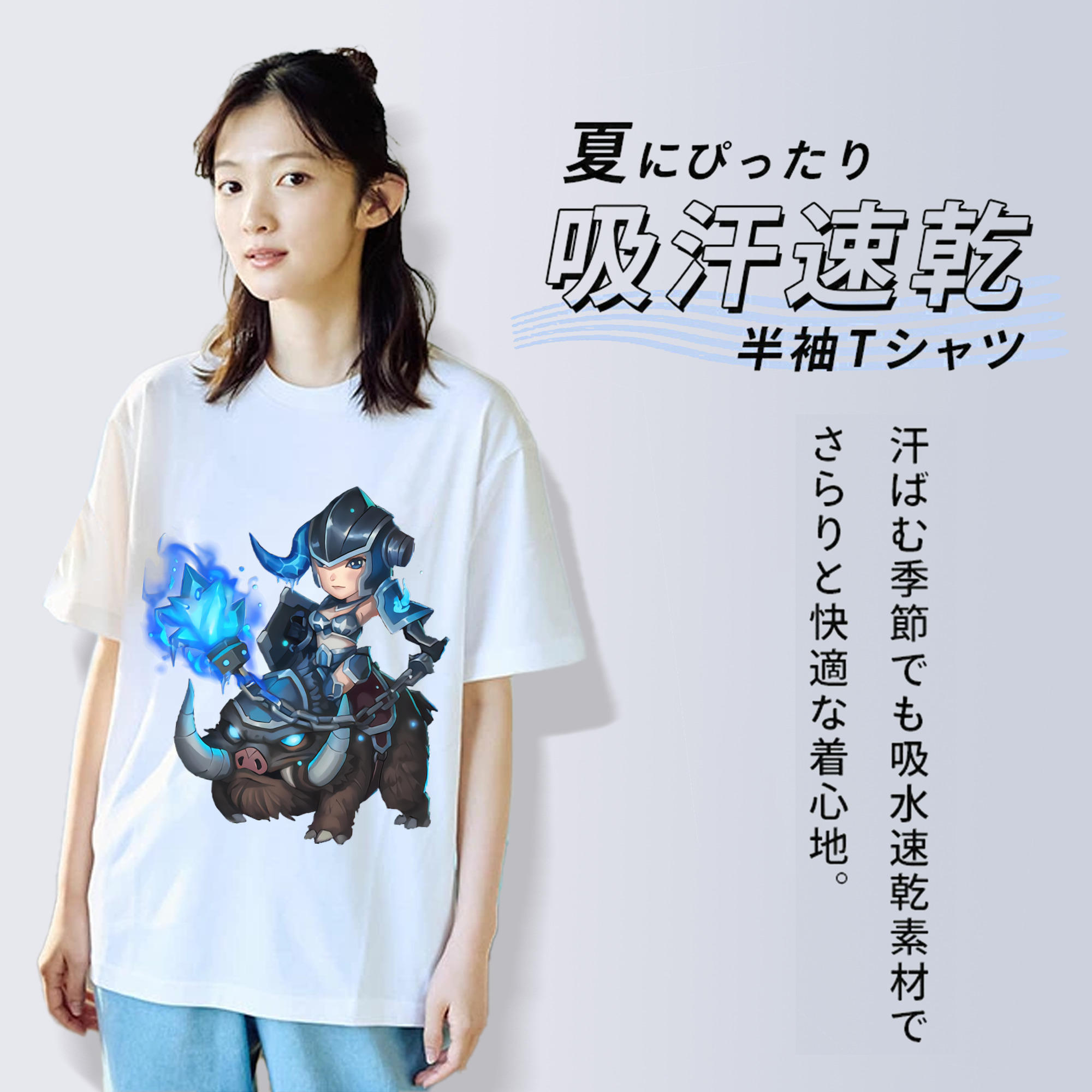 リーグ・オブ・レジェンド League of Legends LOL レディースカジュアルプリントTシャツ（綿100％）