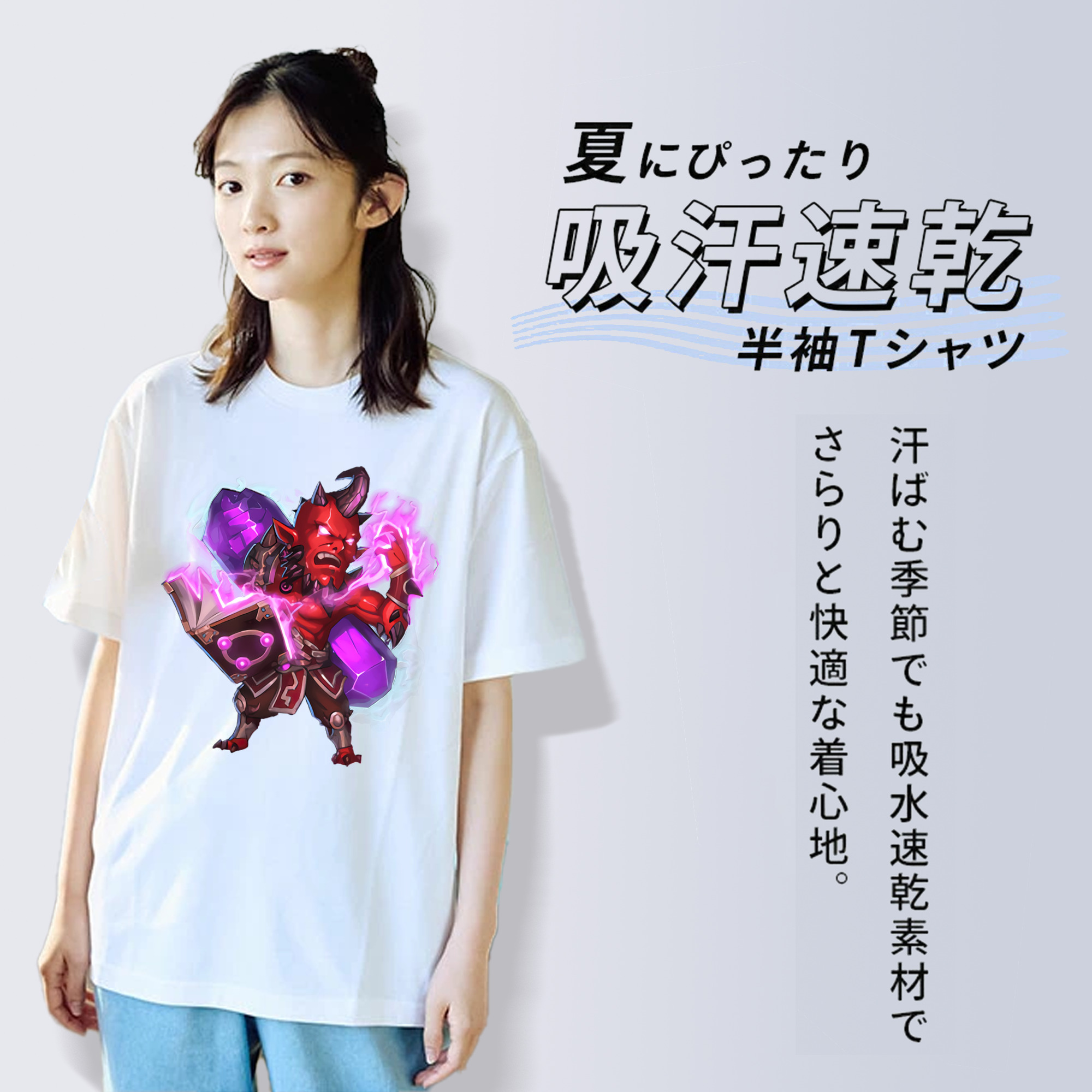 リーグ・オブ・レジェンド League of Legends LOL レディースカジュアルプリントTシャツ（綿100％）