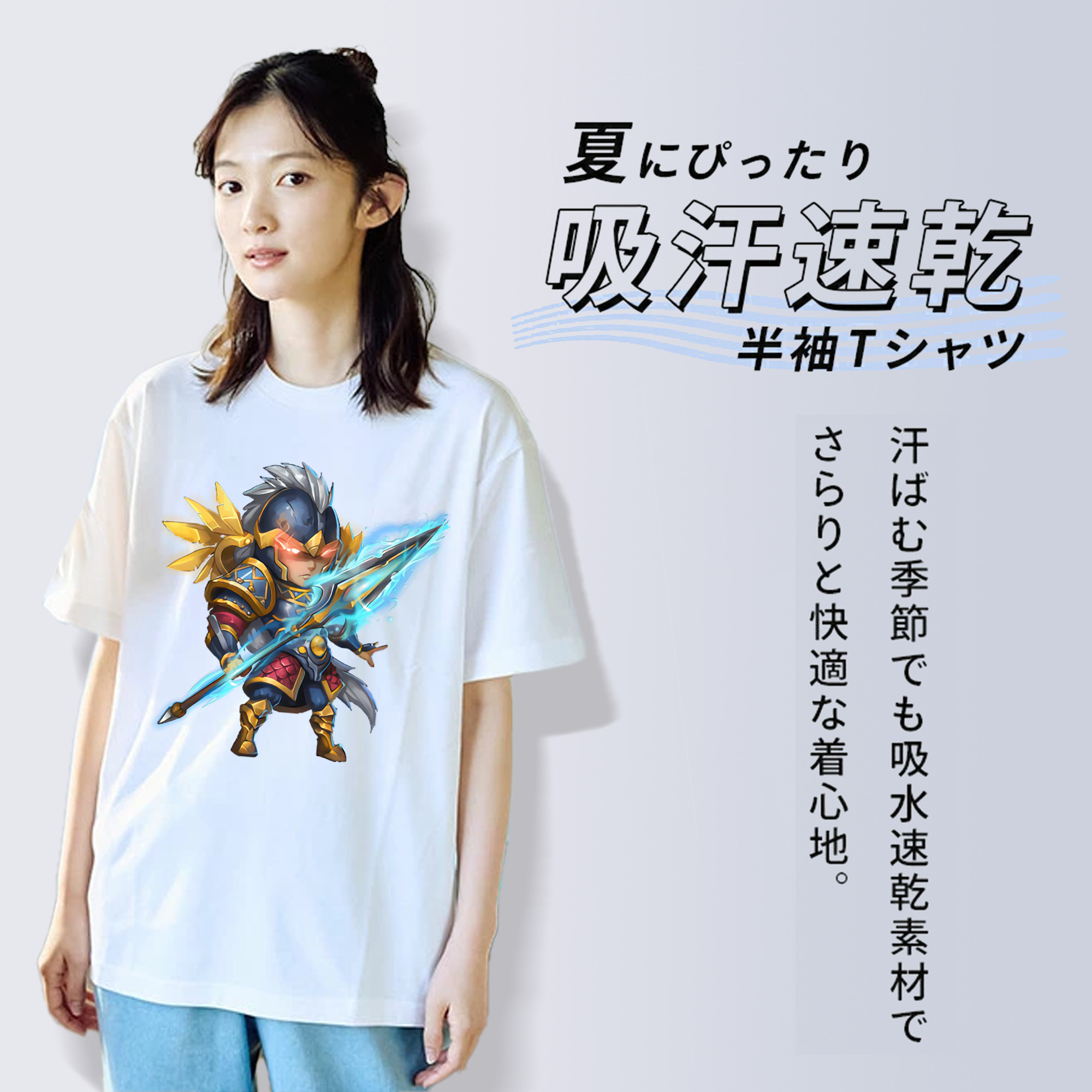 リーグ・オブ・レジェンド League of Legends LOL レディースカジュアルプリントTシャツ（綿100％）