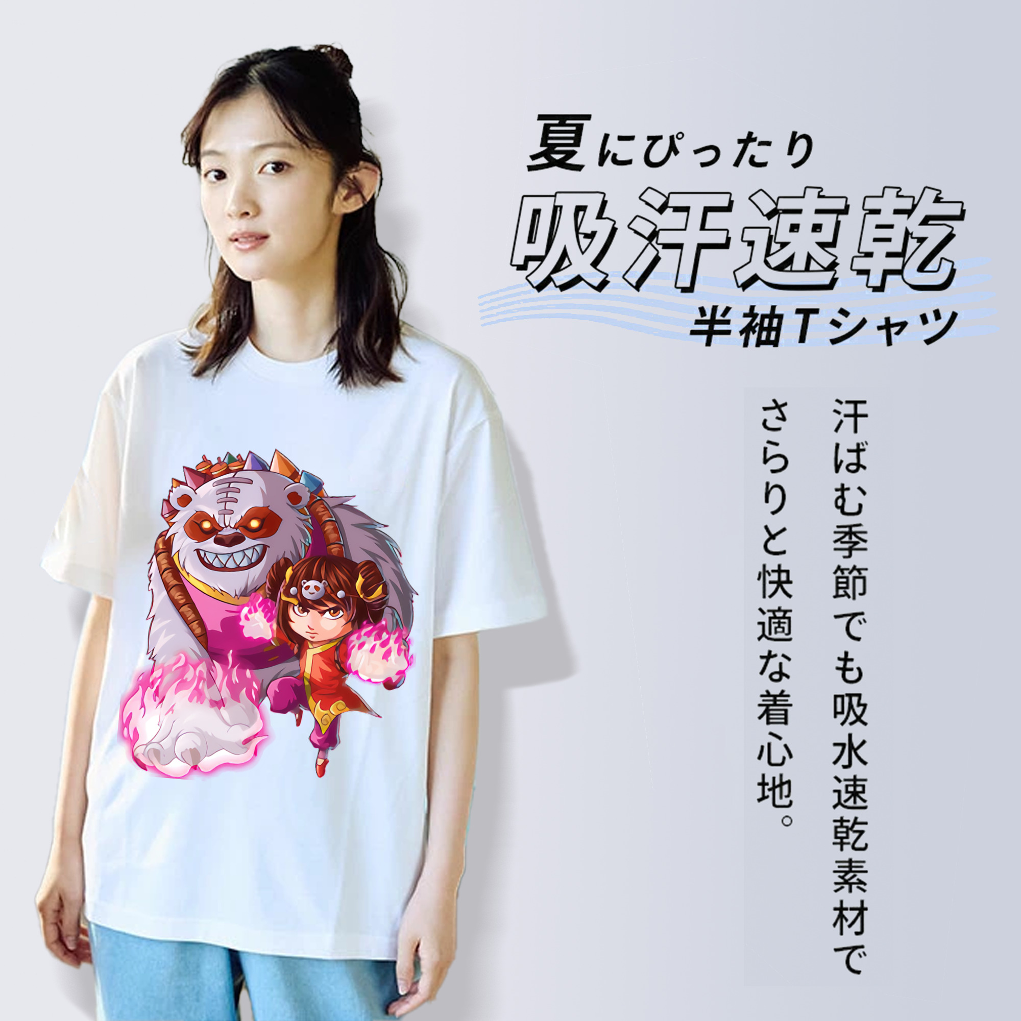 リーグ・オブ・レジェンド League of Legends LOL レディースカジュアルプリントTシャツ（綿100％）