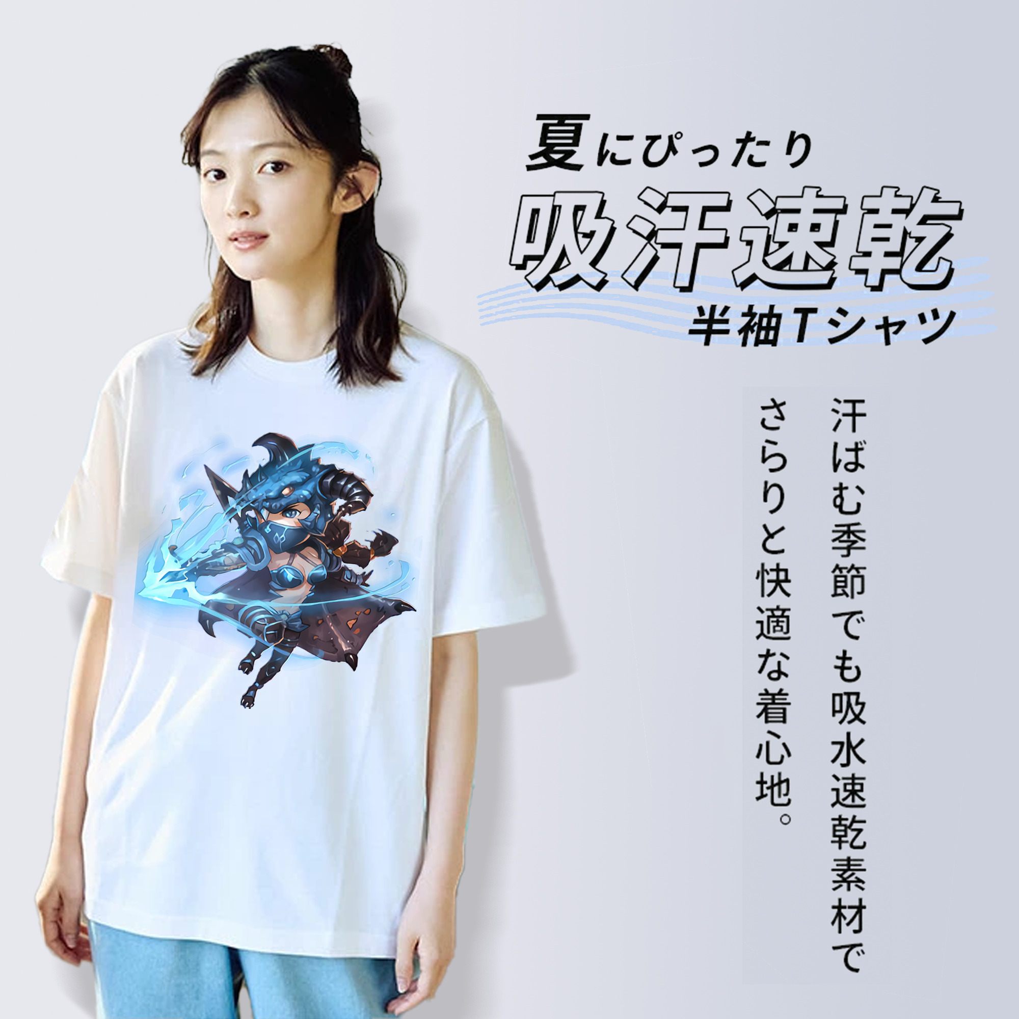 リーグ・オブ・レジェンド League of Legends LOL レディースカジュアルプリントTシャツ（綿100％）