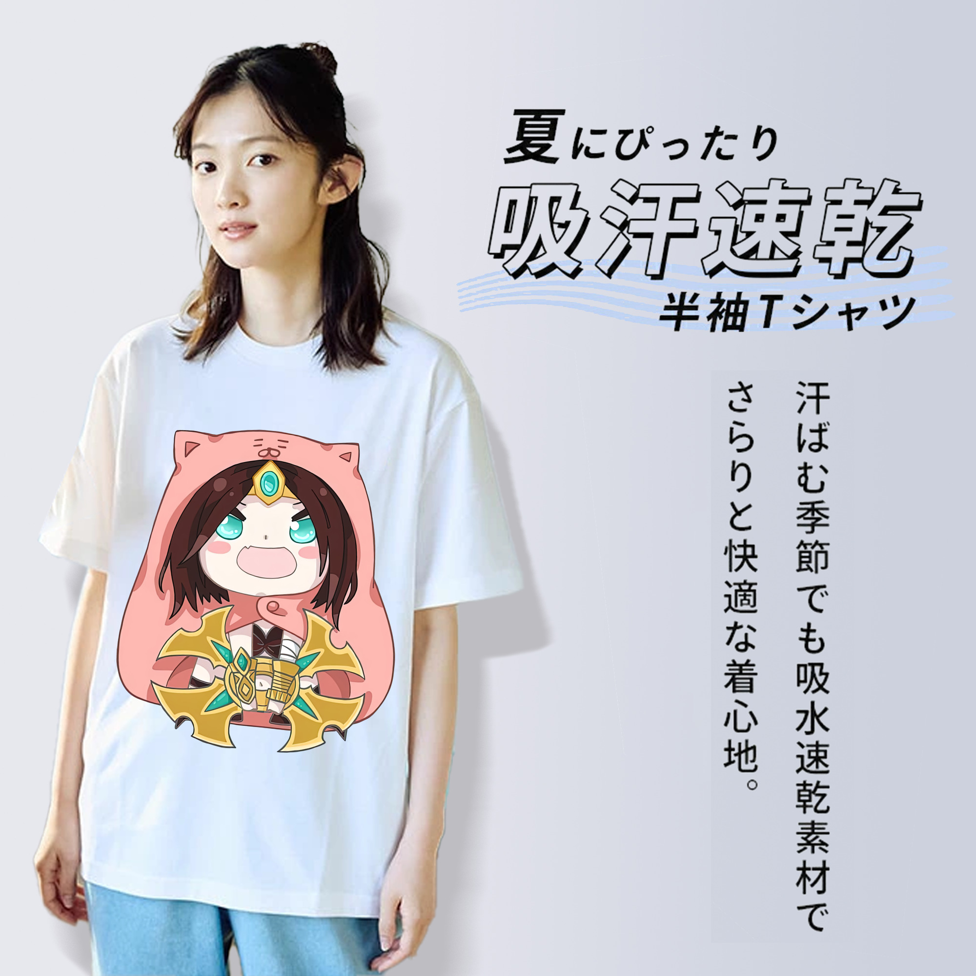 リーグ・オブ・レジェンド League of Legends LOL レディースカジュアルプリントTシャツ（綿100％）