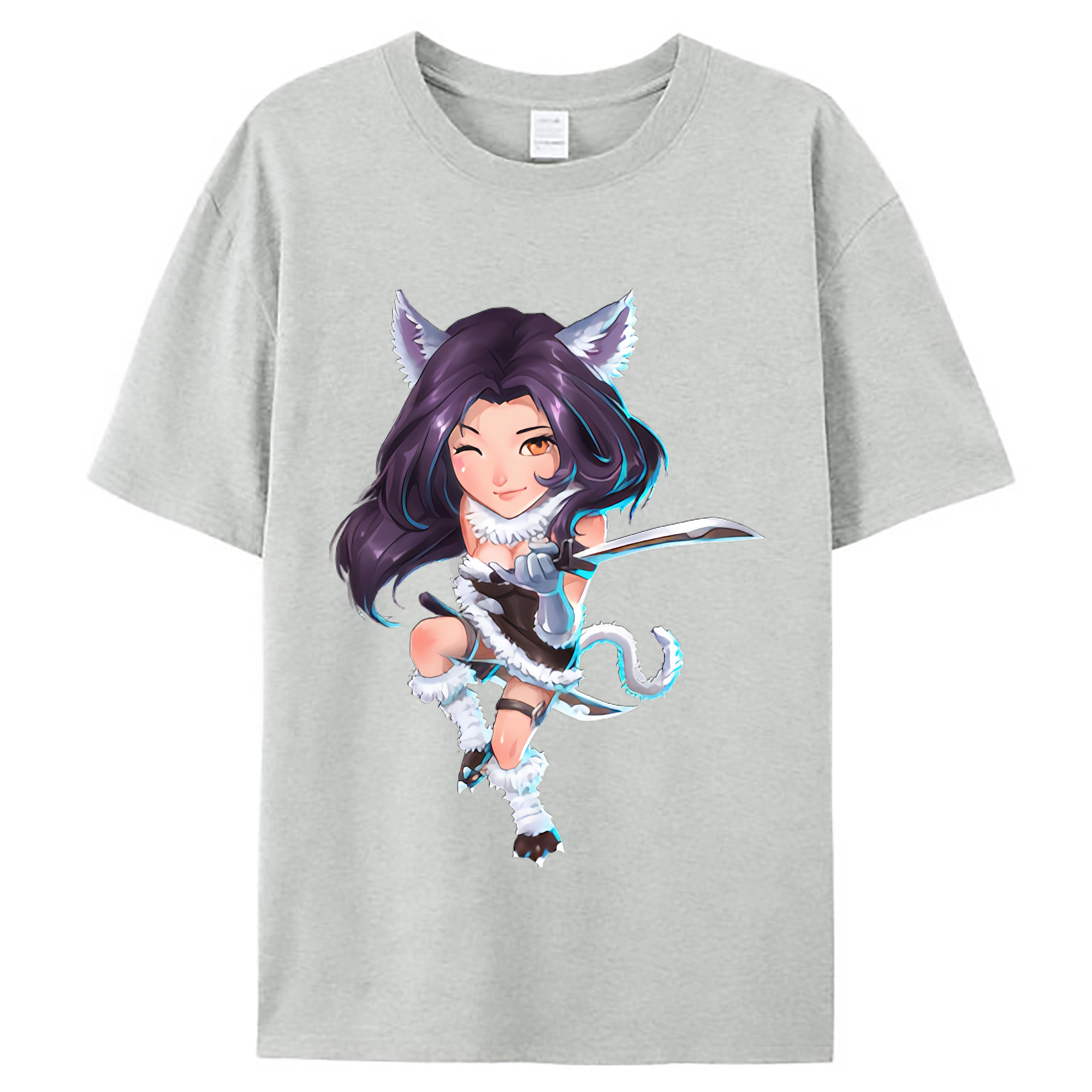 （画像用） リーグ・オブ・レジェンド League of Legends LOL レディースカジュアルプリントTシャツ（綿100％）