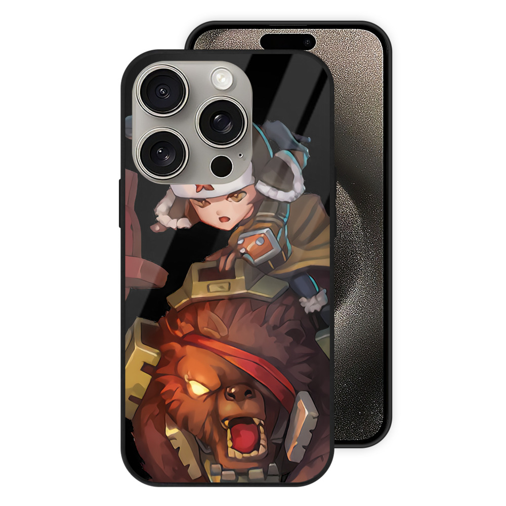 リーグ・オブ・レジェンド League of Legends LOL 【iPhone15Pro対応】スマホケース 耐衝撃＆黄変防止 背面ガラス