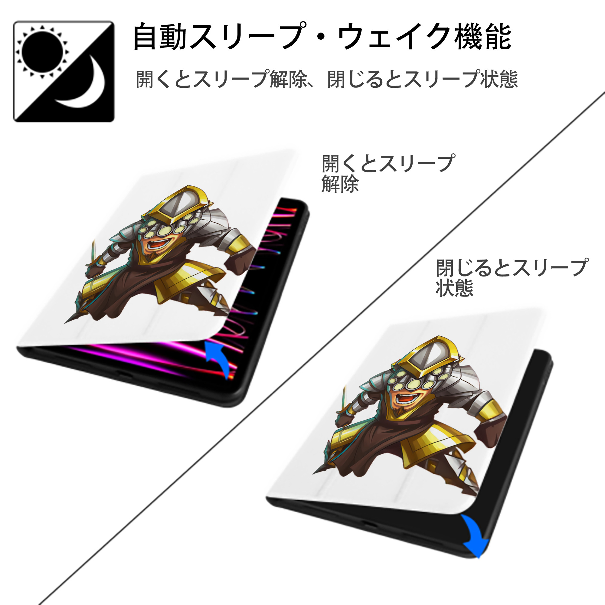 リーグ・オブ・レジェンド League of Legends LOL IPad ケース ペン収納付き 三つ折りスタンド PUレザー×シリコン 対応機種9.5/10.5/10.9インチ