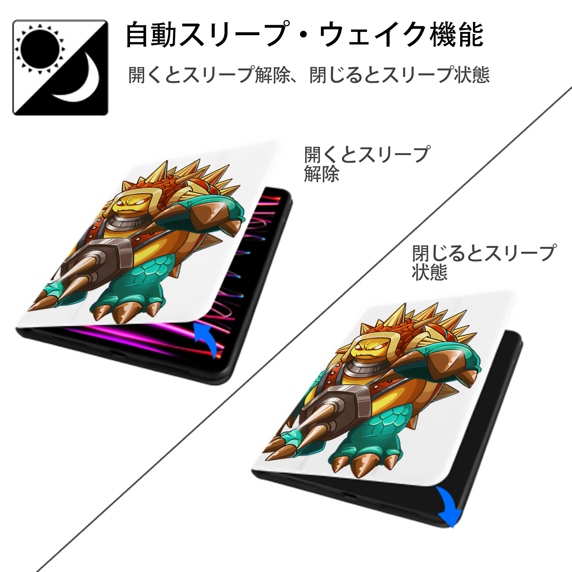 リーグ・オブ・レジェンド League of Legends LOL IPad ケース ペン収納付き 三つ折りスタンド PUレザー×シリコン 対応機種9.5/10.5/10.9インチ