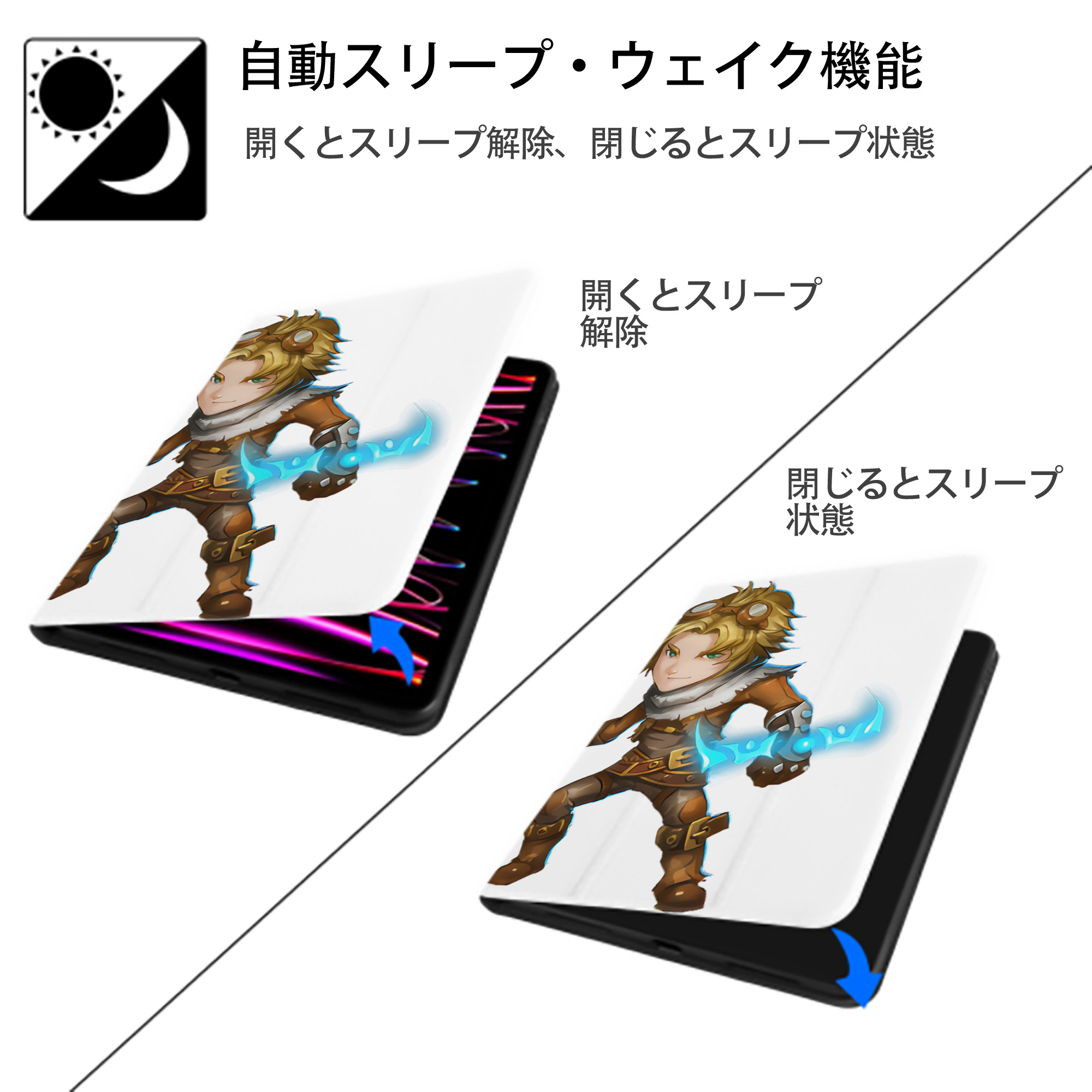 リーグ・オブ・レジェンド League of Legends LOL IPad ケース ペン収納付き 三つ折りスタンド PUレザー×シリコン 対応機種9.5/10.5/10.9インチ