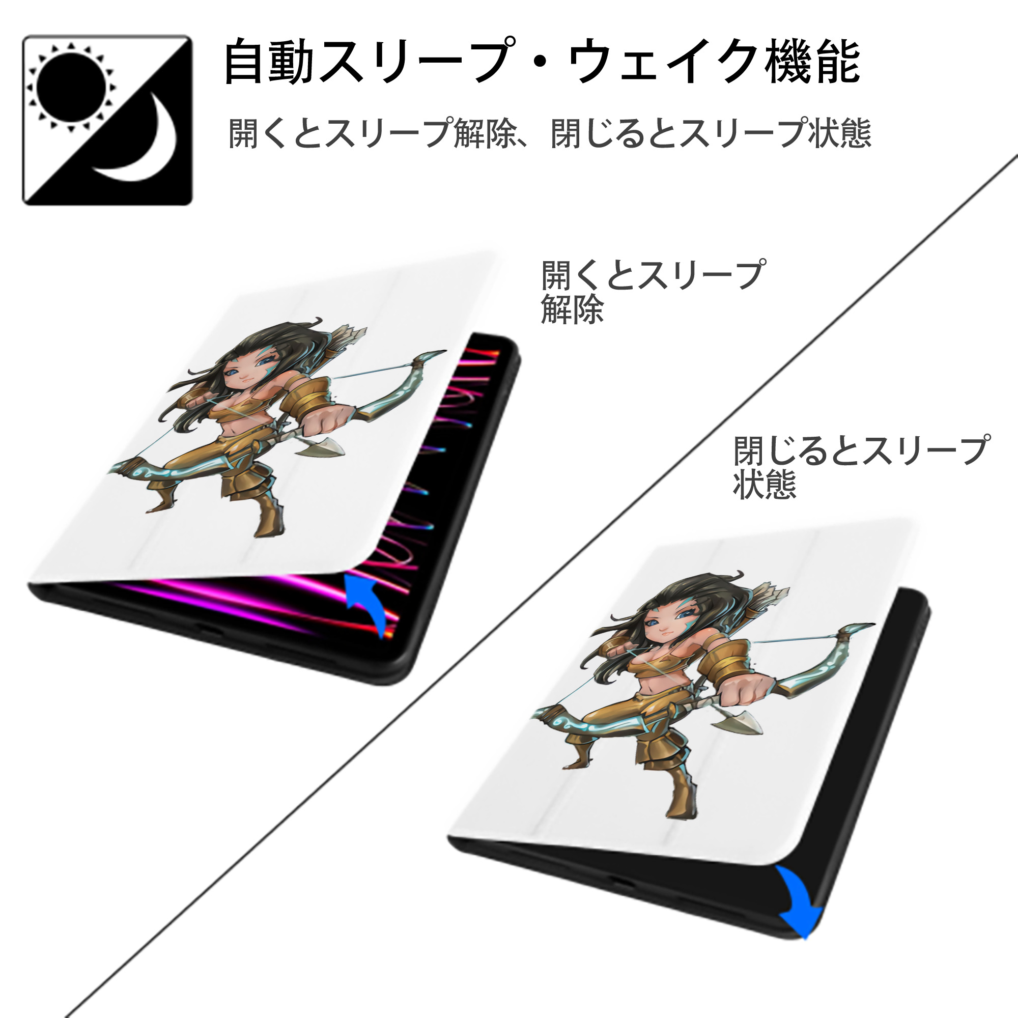 リーグ・オブ・レジェンド League of Legends LOL IPad ケース ペン収納付き 三つ折りスタンド PUレザー×シリコン 対応機種9.5/10.5/10.9インチ