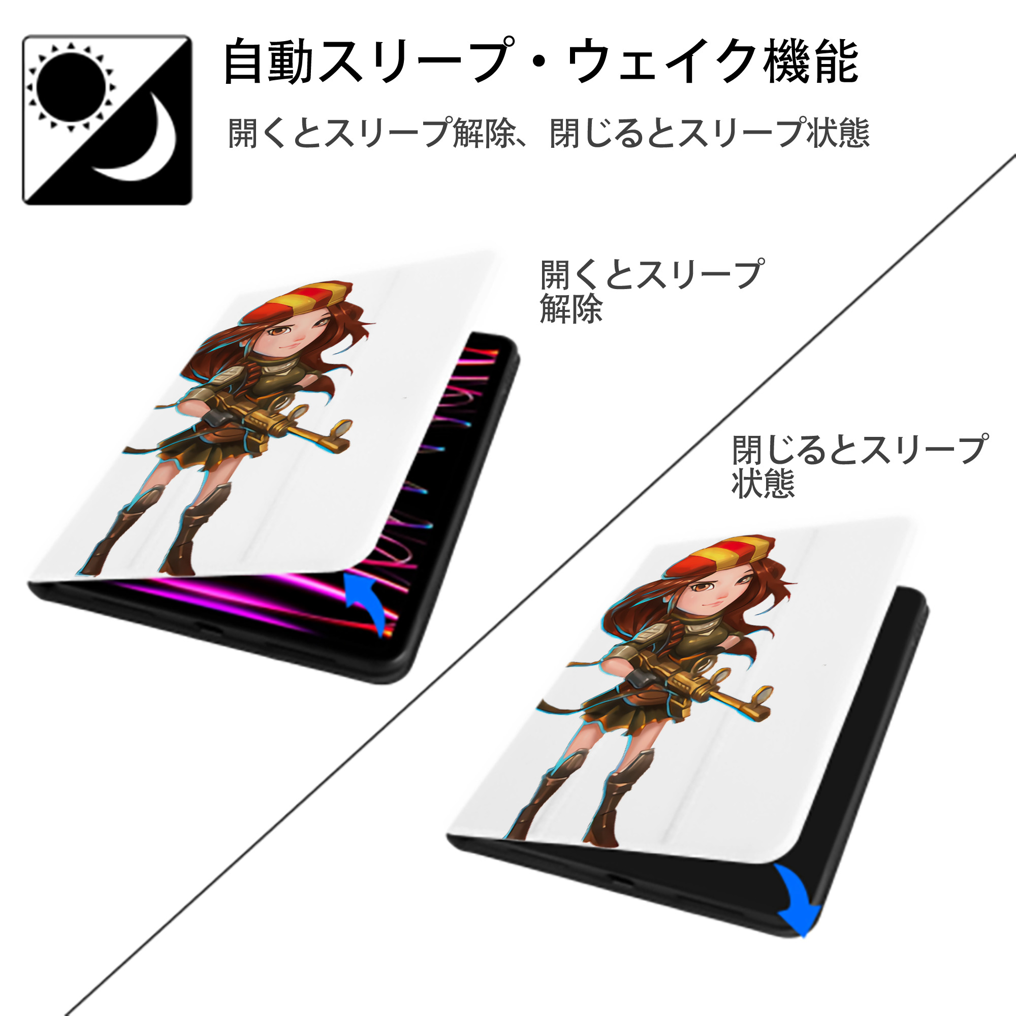 リーグ・オブ・レジェンド League of Legends LOL IPad ケース ペン収納付き 三つ折りスタンド PUレザー×シリコン 対応機種9.5/10.5/10.9インチ