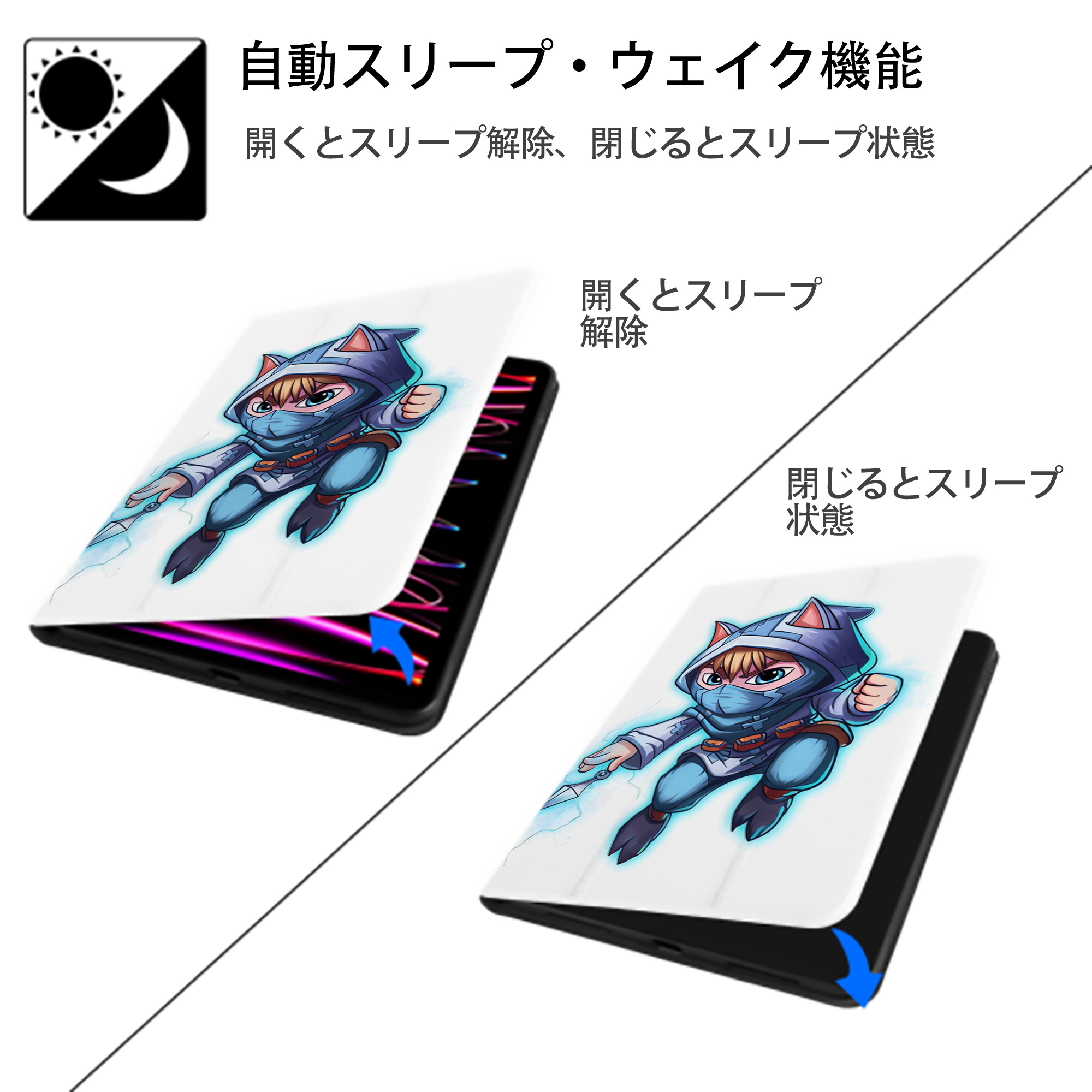 リーグ・オブ・レジェンド League of Legends LOL IPad ケース ペン収納付き 三つ折りスタンド PUレザー×シリコン 対応機種9.5/10.5/10.9インチ