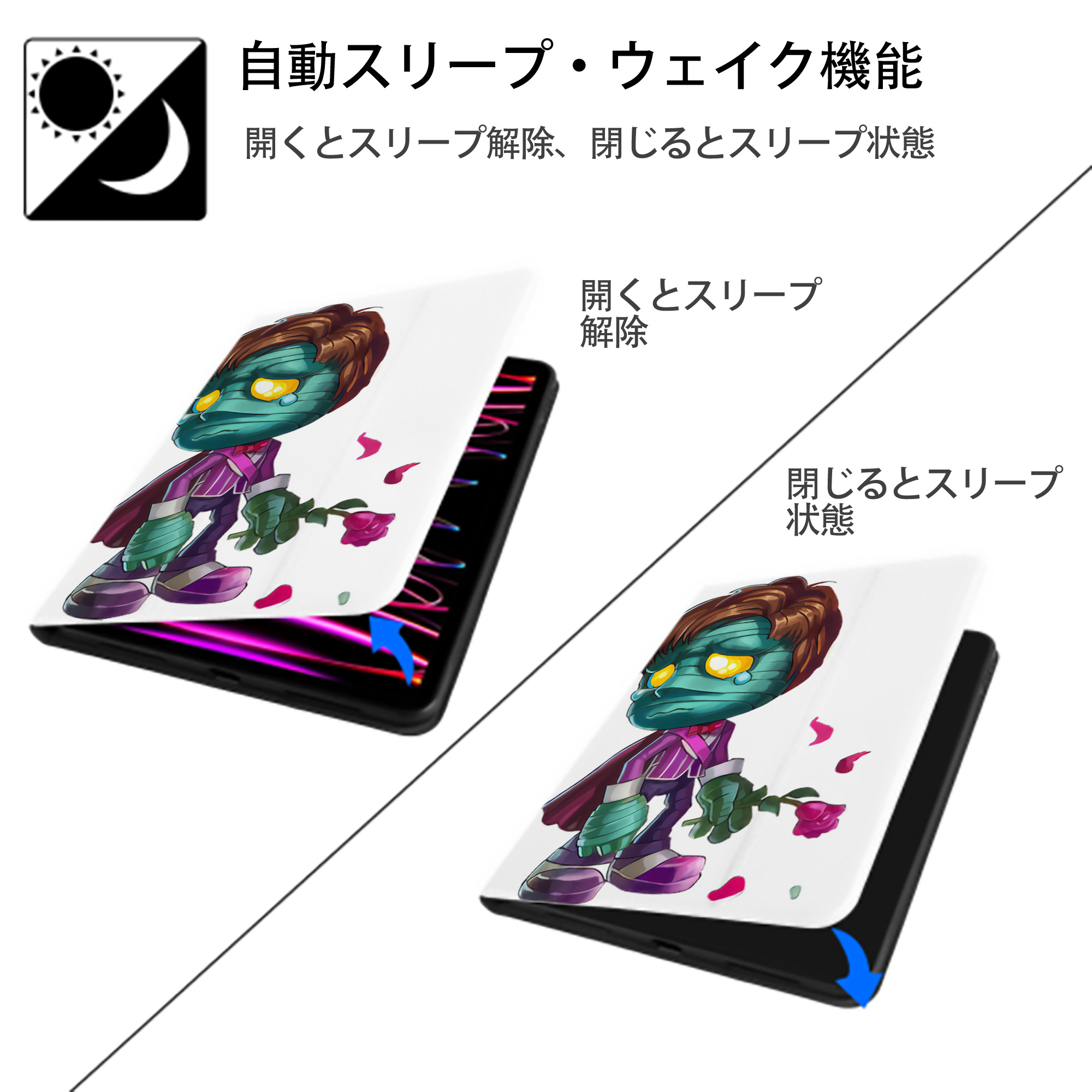リーグ・オブ・レジェンド League of Legends LOL IPad ケース ペン収納付き 三つ折りスタンド PUレザー×シリコン 対応機種9.5/10.5/10.9インチ