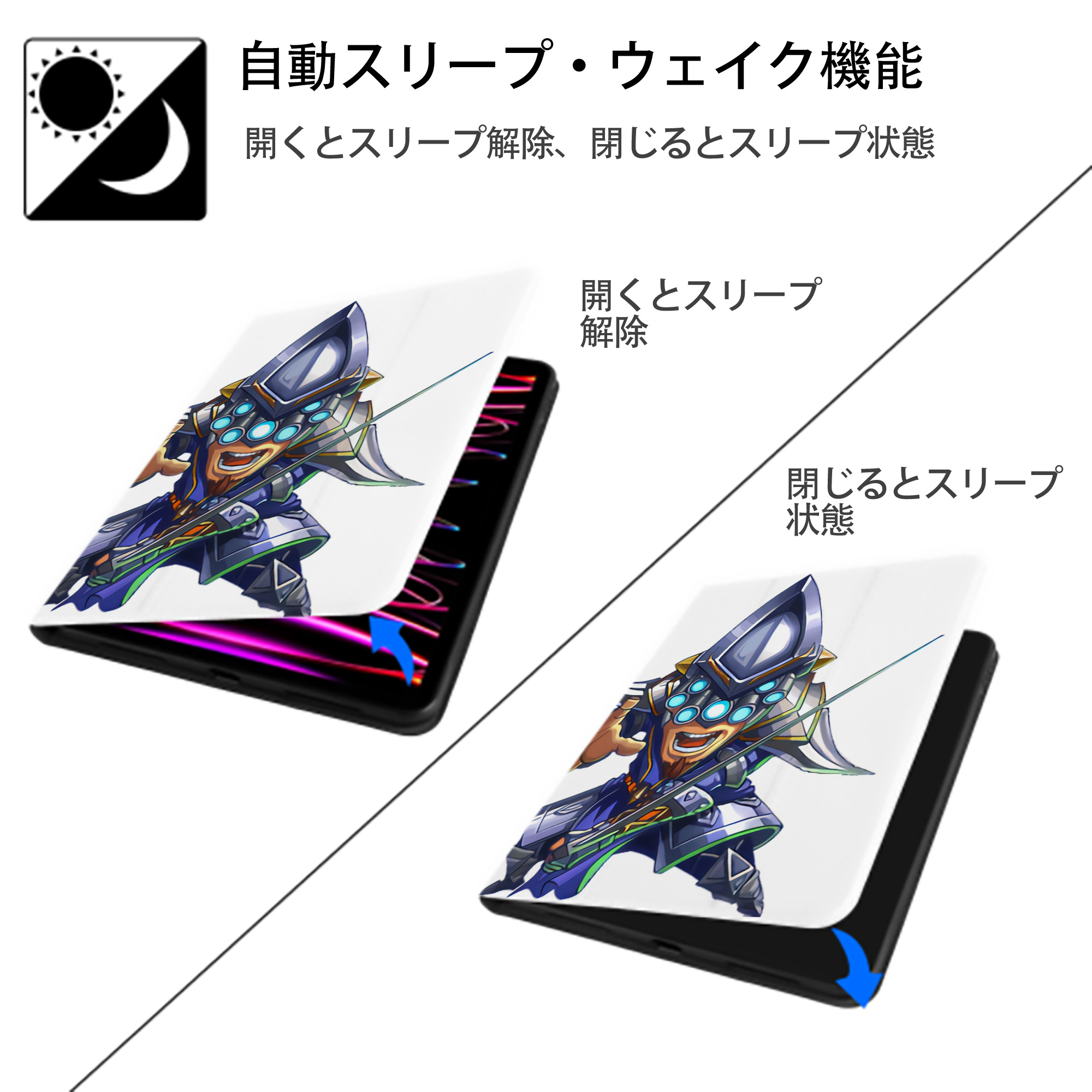 リーグ・オブ・レジェンド League of Legends LOL IPad ケース ペン収納付き 三つ折りスタンド PUレザー×シリコン 対応機種9.5/10.5/10.9インチ
