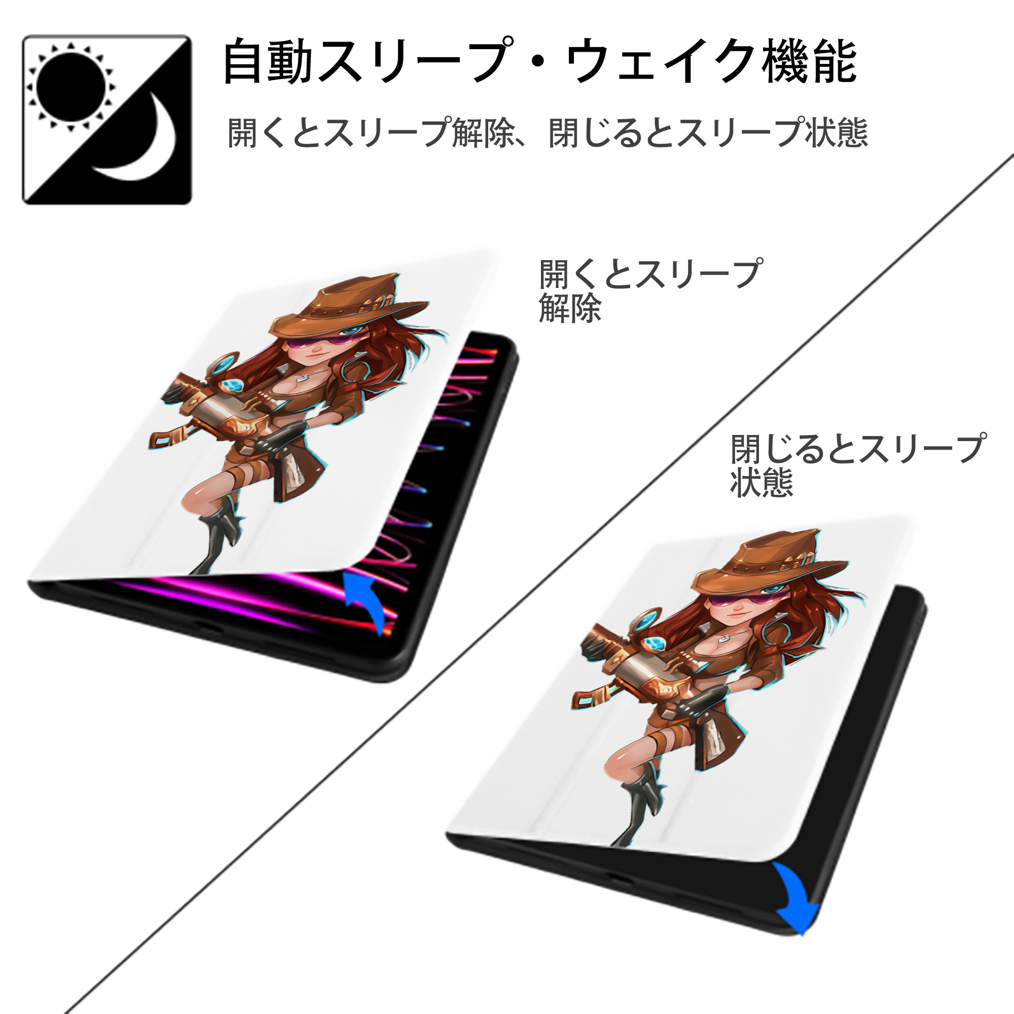 リーグ・オブ・レジェンド League of Legends LOL IPad ケース ペン収納付き 三つ折りスタンド PUレザー×シリコン 対応機種9.5/10.5/10.9インチ