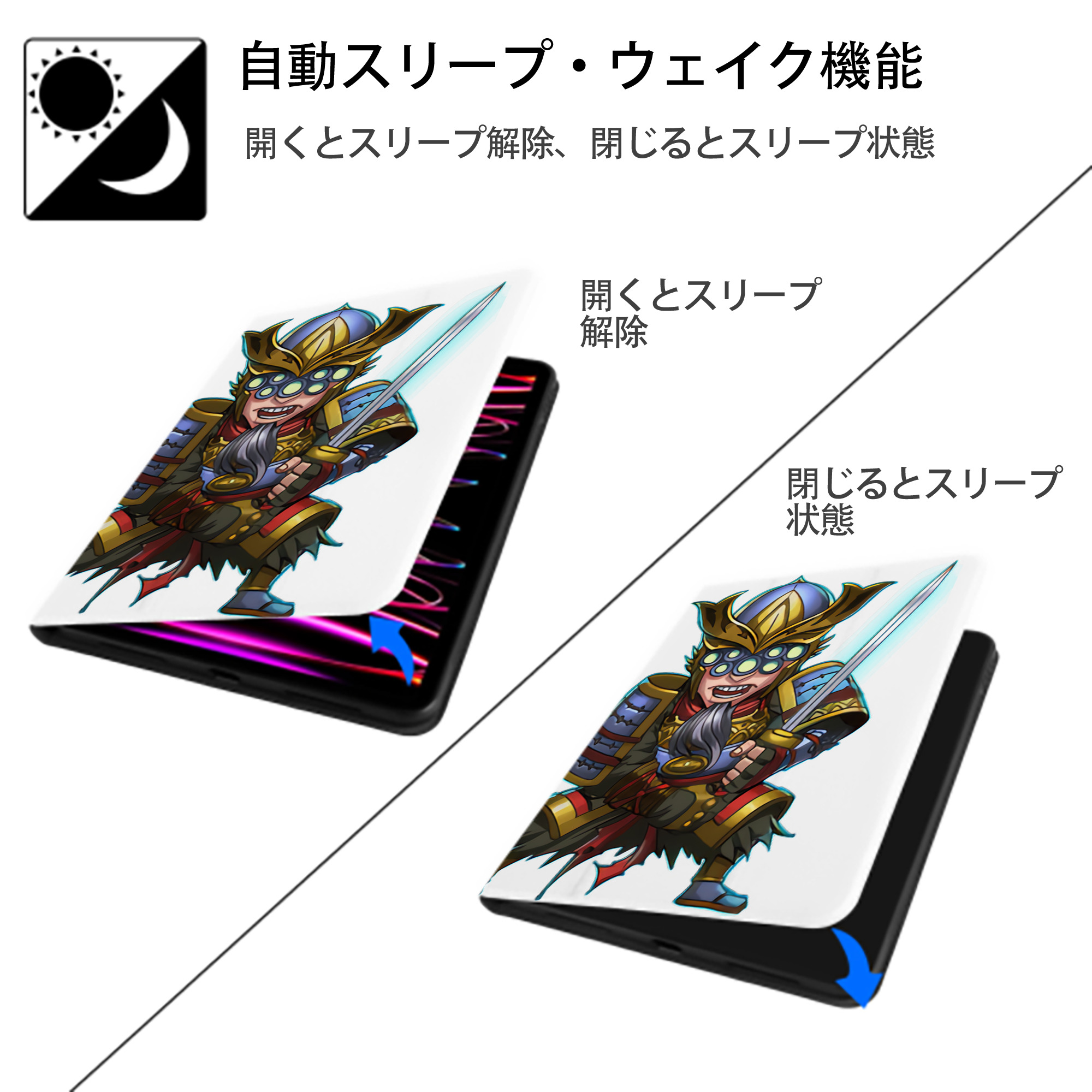 リーグ・オブ・レジェンド League of Legends LOL IPad ケース ペン収納付き 三つ折りスタンド PUレザー×シリコン 対応機種9.5/10.5/10.9インチ