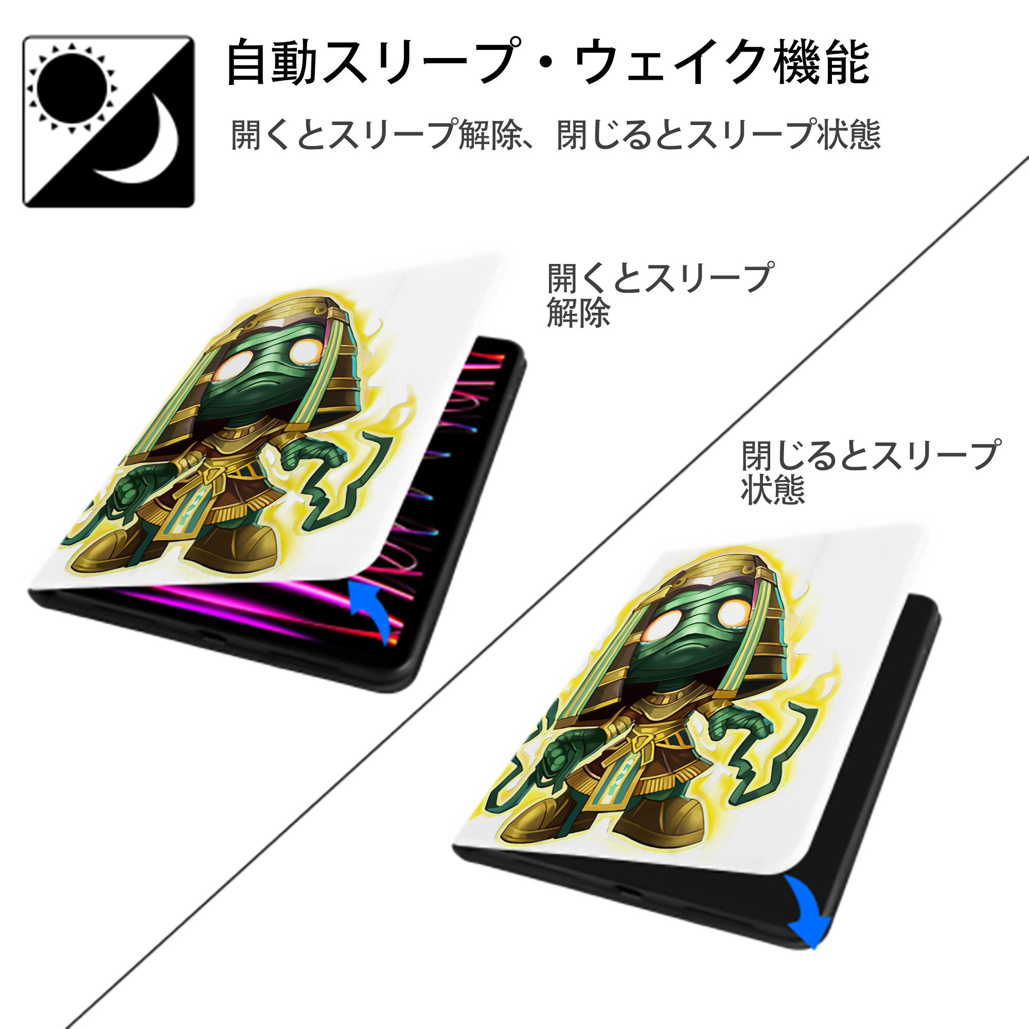 リーグ・オブ・レジェンド League of Legends LOL IPad ケース ペン収納付き 三つ折りスタンド PUレザー×シリコン 対応機種9.5/10.5/10.9インチ