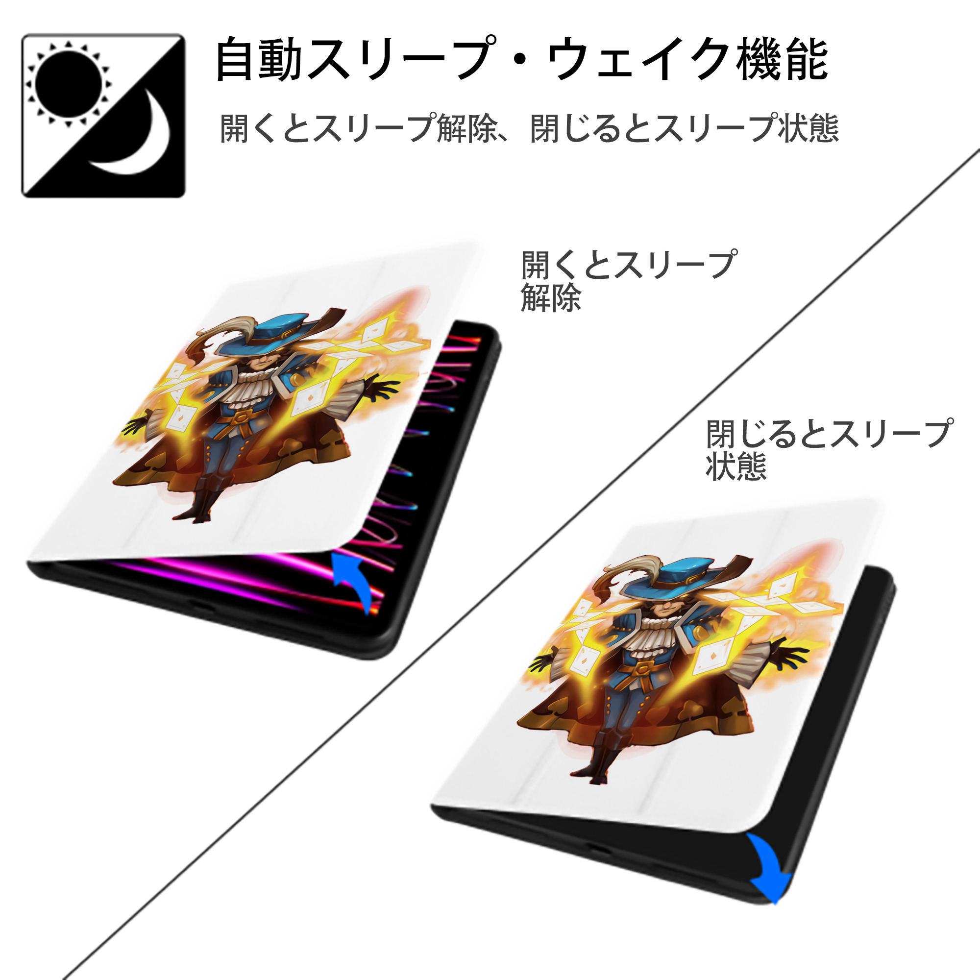 リーグ・オブ・レジェンド League of Legends LOL IPad ケース ペン収納付き 三つ折りスタンド PUレザー×シリコン 対応機種9.5/10.5/10.9インチ