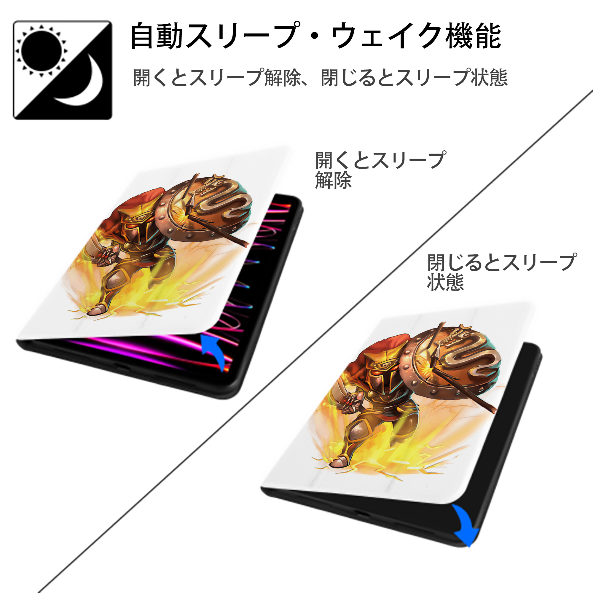 リーグ・オブ・レジェンド League of Legends LOL IPad ケース ペン収納付き 三つ折りスタンド PUレザー×シリコン 対応機種9.5/10.5/10.9インチ
