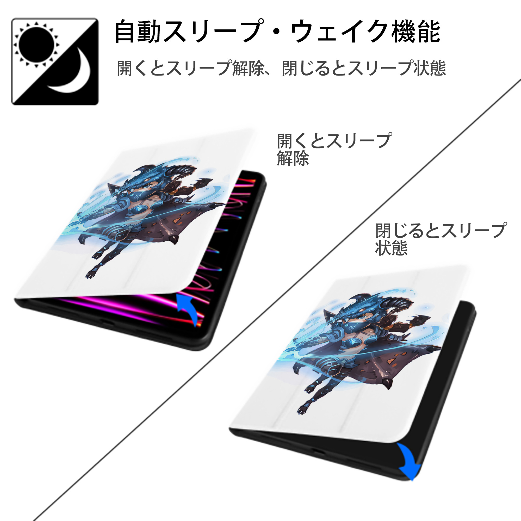リーグ・オブ・レジェンド League of Legends LOL IPad ケース ペン収納付き 三つ折りスタンド PUレザー×シリコン 対応機種9.5/10.5/10.9インチ
