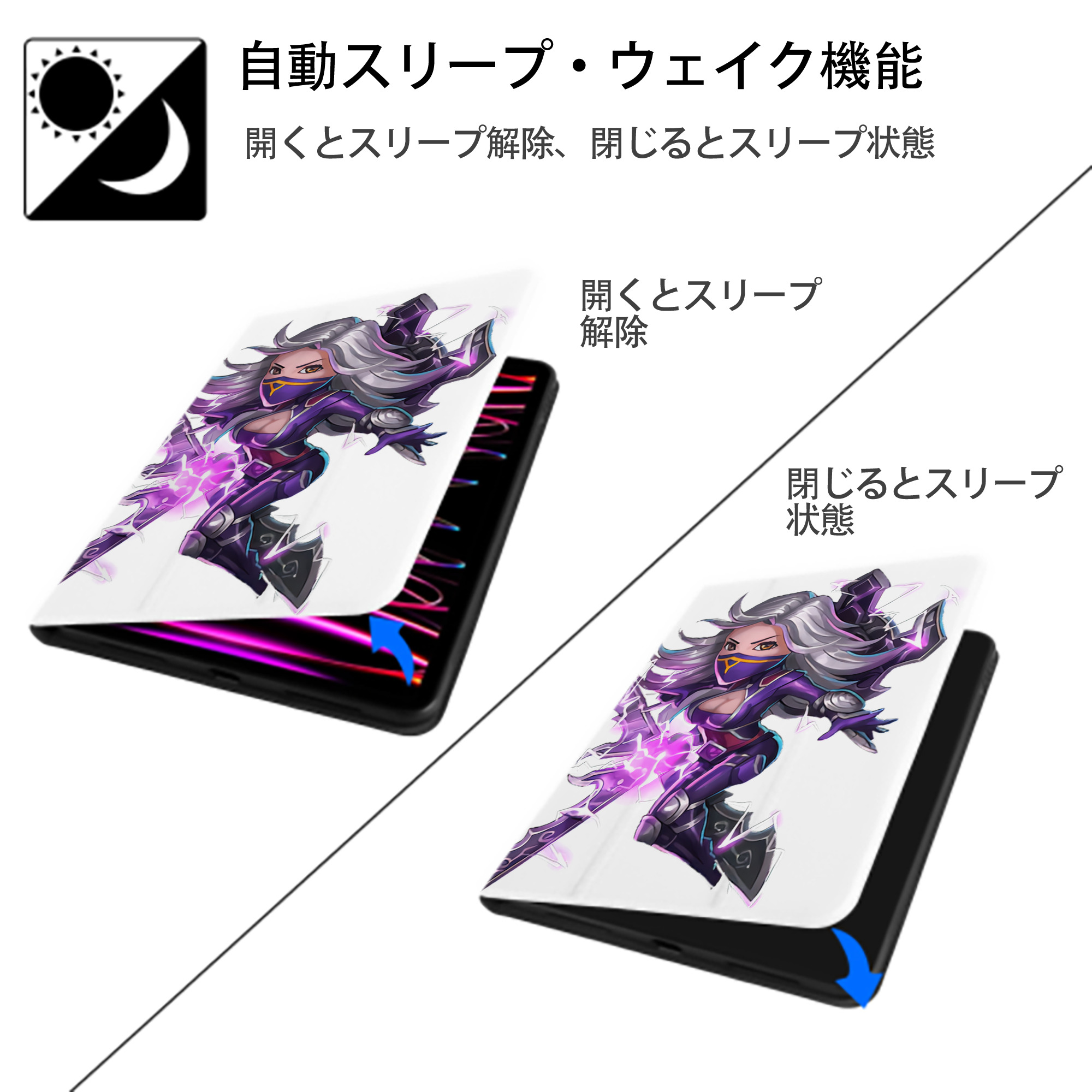 リーグ・オブ・レジェンド League of Legends LOL IPad ケース ペン収納付き 三つ折りスタンド PUレザー×シリコン 対応機種9.5/10.5/10.9インチ