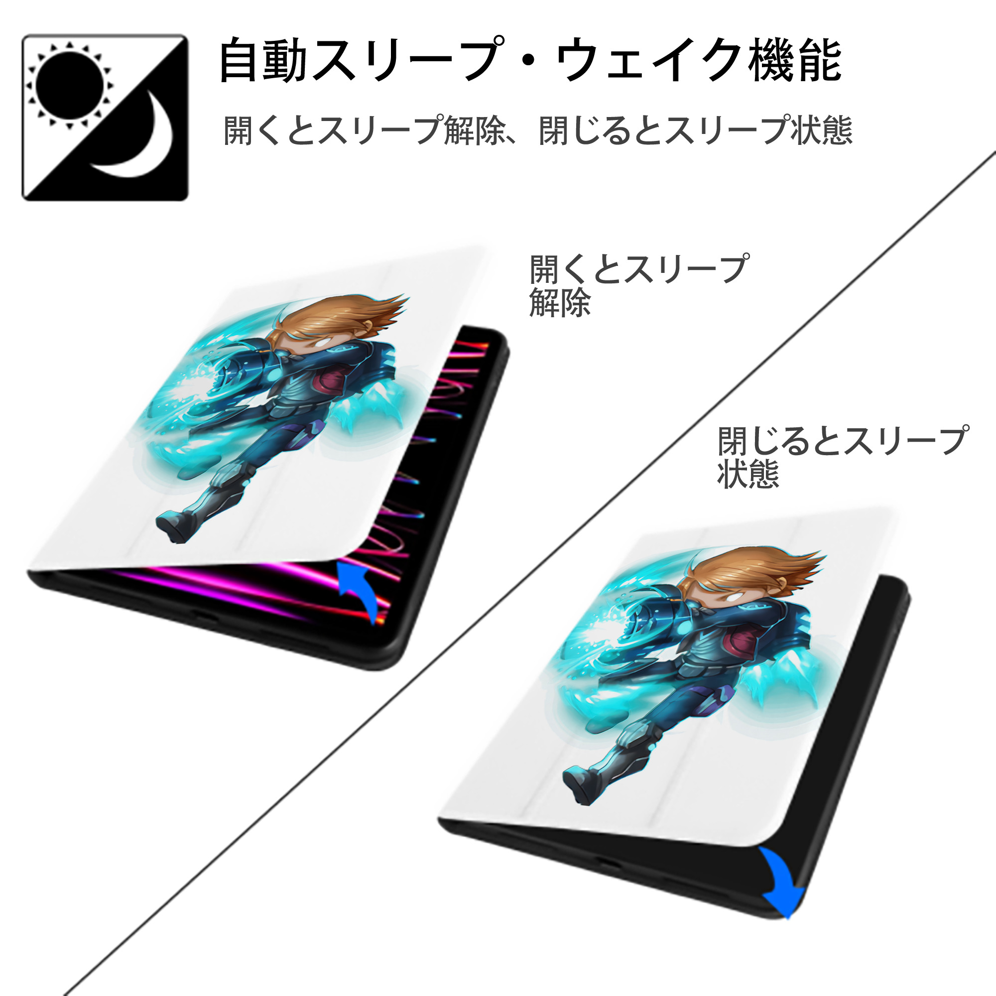 リーグ・オブ・レジェンド League of Legends LOL IPad ケース ペン収納付き 三つ折りスタンド PUレザー×シリコン 対応機種9.5/10.5/10.9インチ