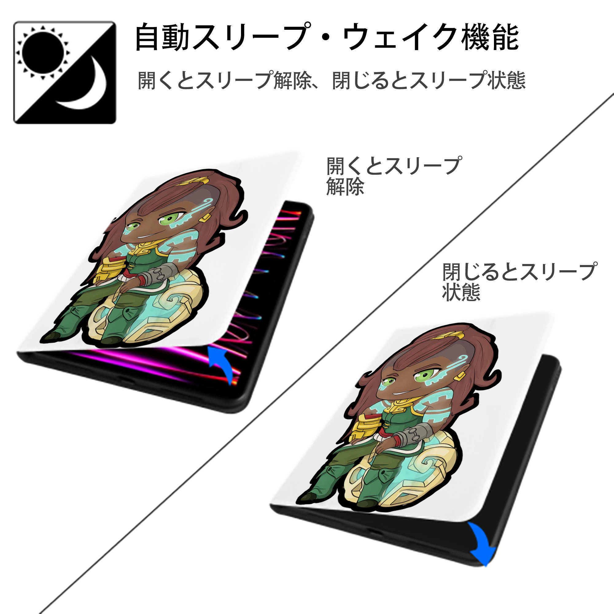 リーグ・オブ・レジェンド League of Legends LOL IPad ケース ペン収納付き 三つ折りスタンド PUレザー×シリコン 対応機種9.5/10.5/10.9インチ