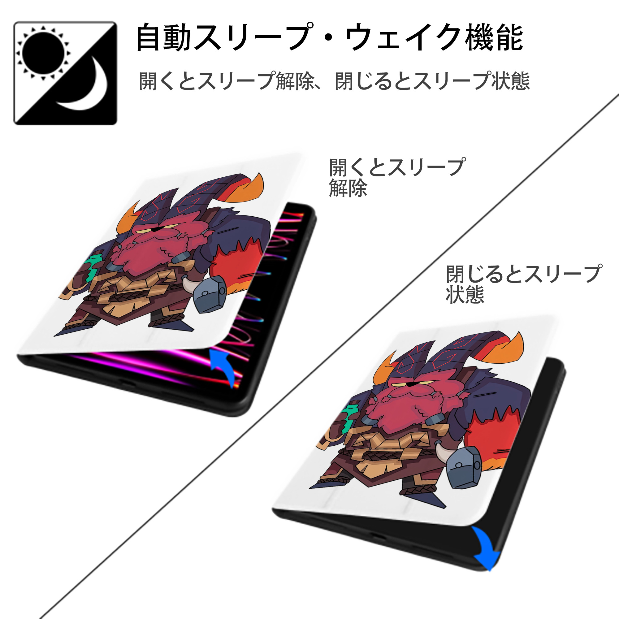 リーグ・オブ・レジェンド League of Legends LOL IPad ケース ペン収納付き 三つ折りスタンド PUレザー×シリコン 対応機種9.5/10.5/10.9インチ