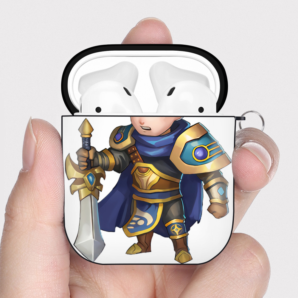 （画像用） リーグ・オブ・レジェンド League of Legends LOL AirPods 第2世代保護ケース ハードシェル ブラック 耐衝撃・防指紋・カラビナ付き