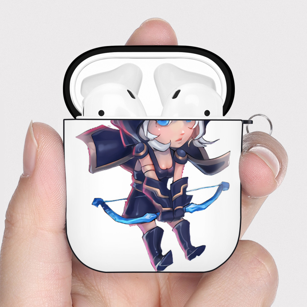 （画像用） リーグ・オブ・レジェンド League of Legends LOL AirPods 第2世代保護ケース ハードシェル ブラック 耐衝撃・防指紋・カラビナ付き