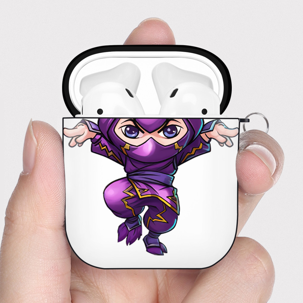 （画像用） リーグ・オブ・レジェンド League of Legends LOL AirPods 第2世代保護ケース ハードシェル ブラック 耐衝撃・防指紋・カラビナ付き