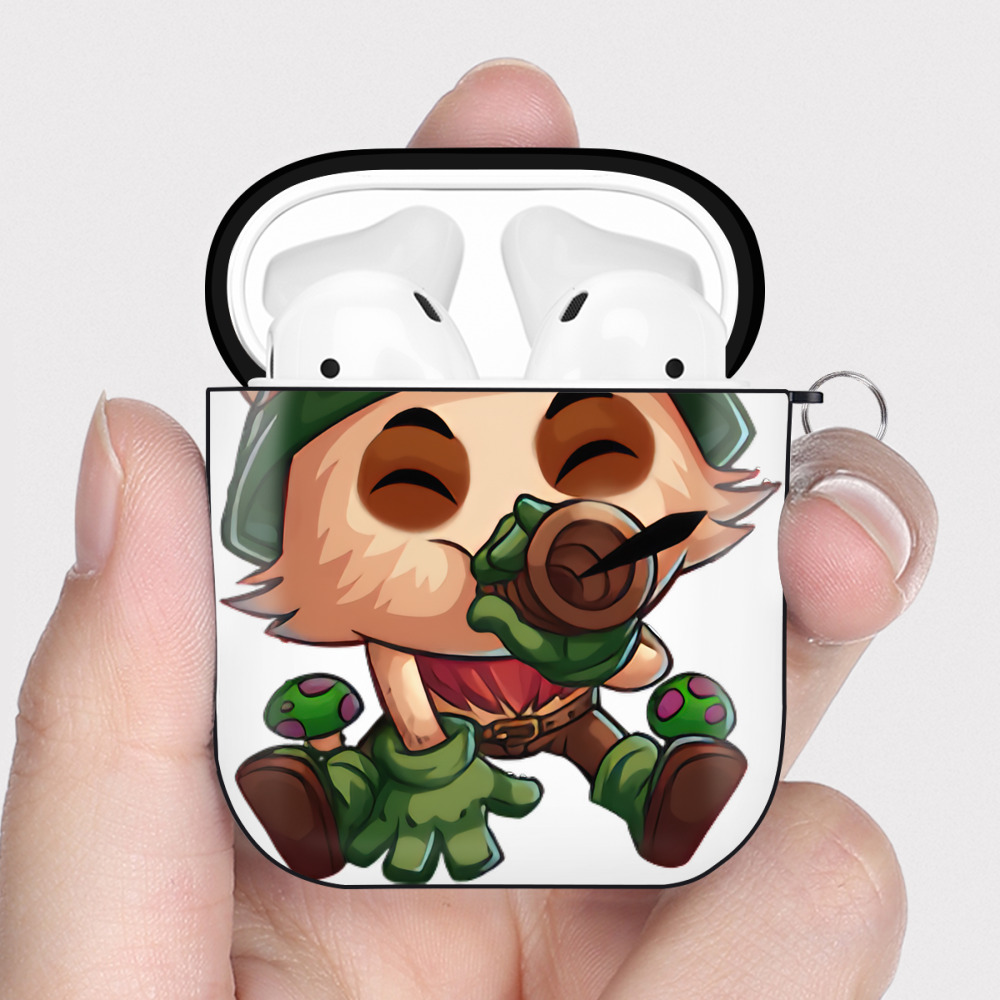 （画像用） リーグ・オブ・レジェンド League of Legends LOL AirPods 第2世代保護ケース ハードシェル ブラック 耐衝撃・防指紋・カラビナ付き