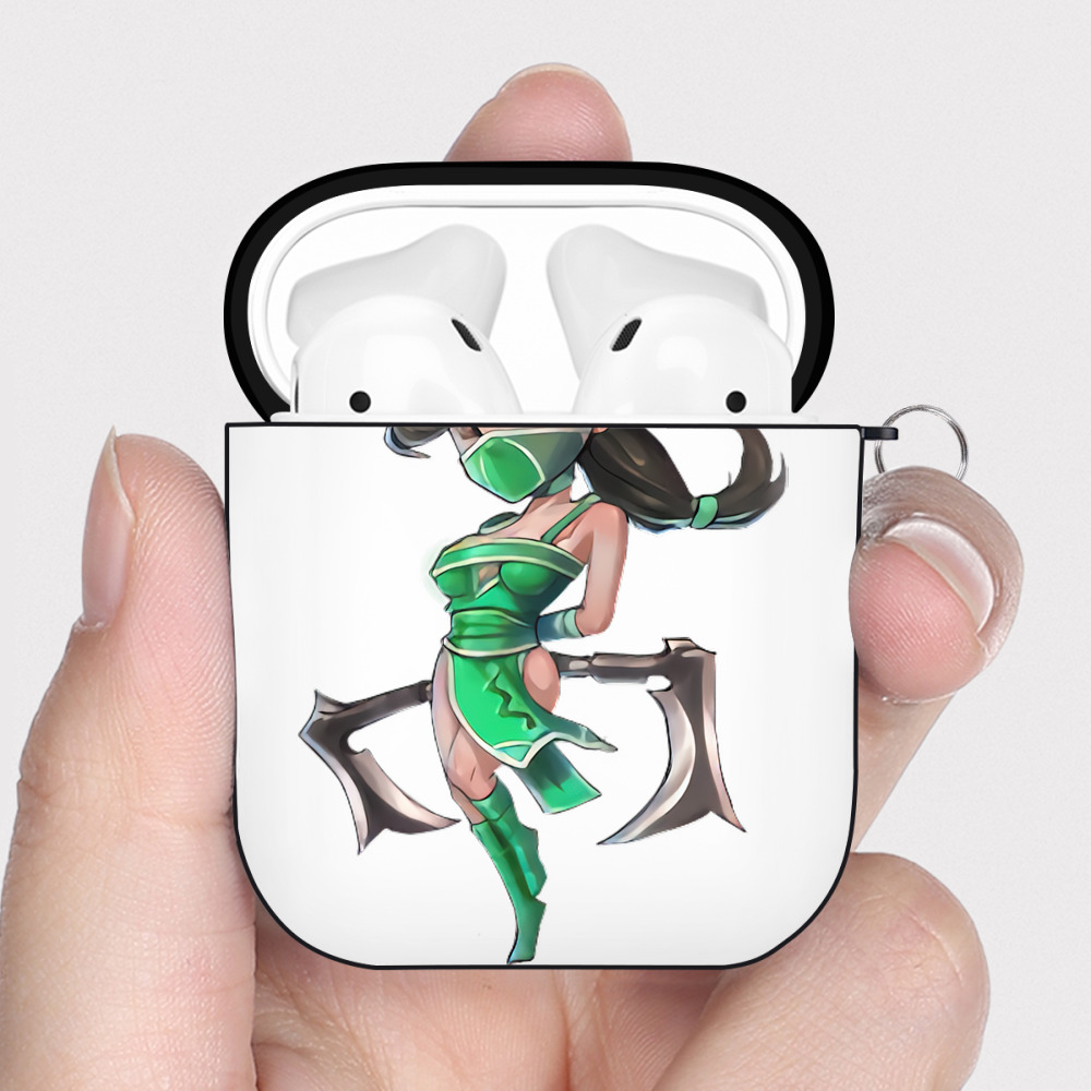 （画像用） リーグ・オブ・レジェンド League of Legends LOL AirPods 第2世代保護ケース ハードシェル ブラック 耐衝撃・防指紋・カラビナ付き