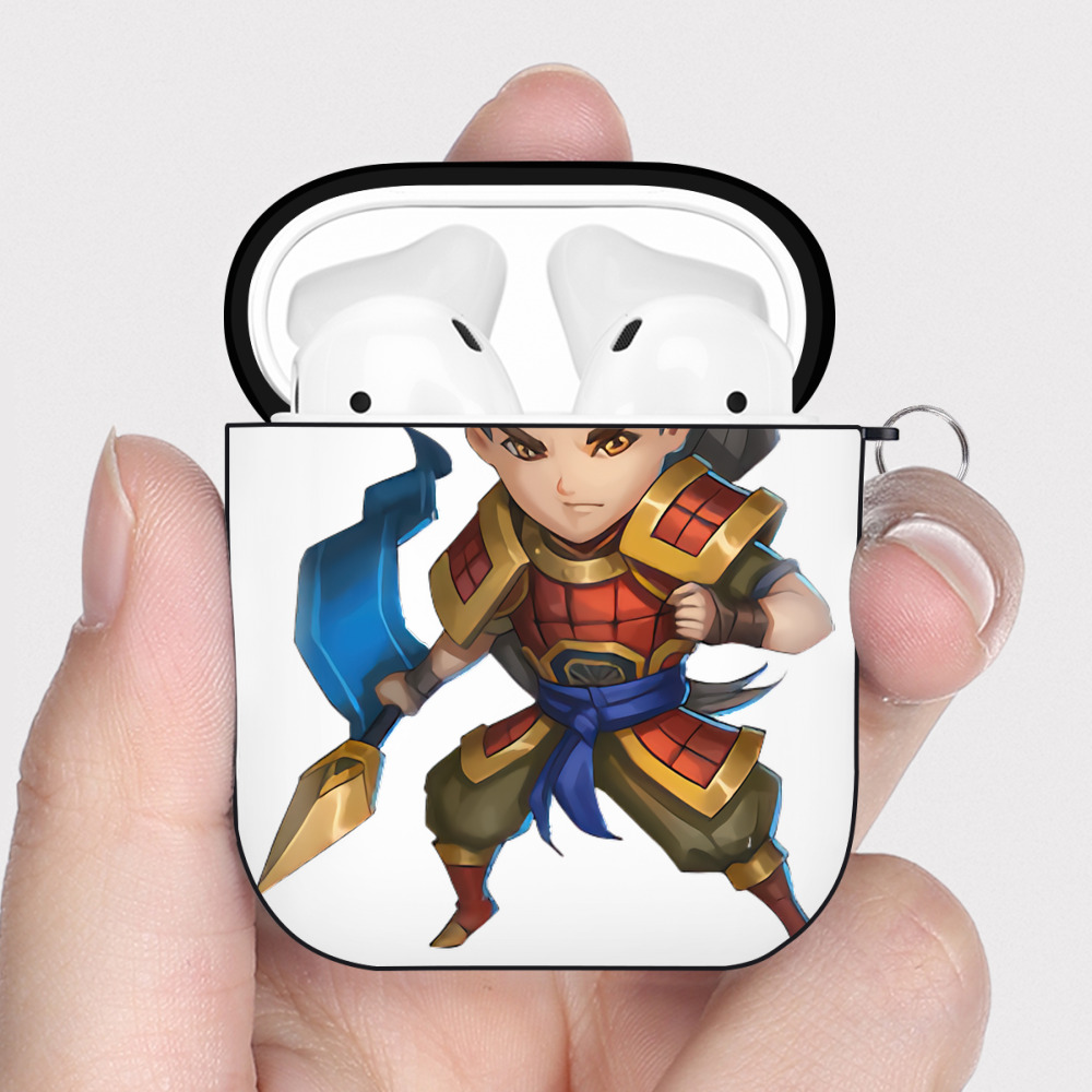 （画像用） リーグ・オブ・レジェンド League of Legends LOL AirPods 第2世代保護ケース ハードシェル ブラック 耐衝撃・防指紋・カラビナ付き