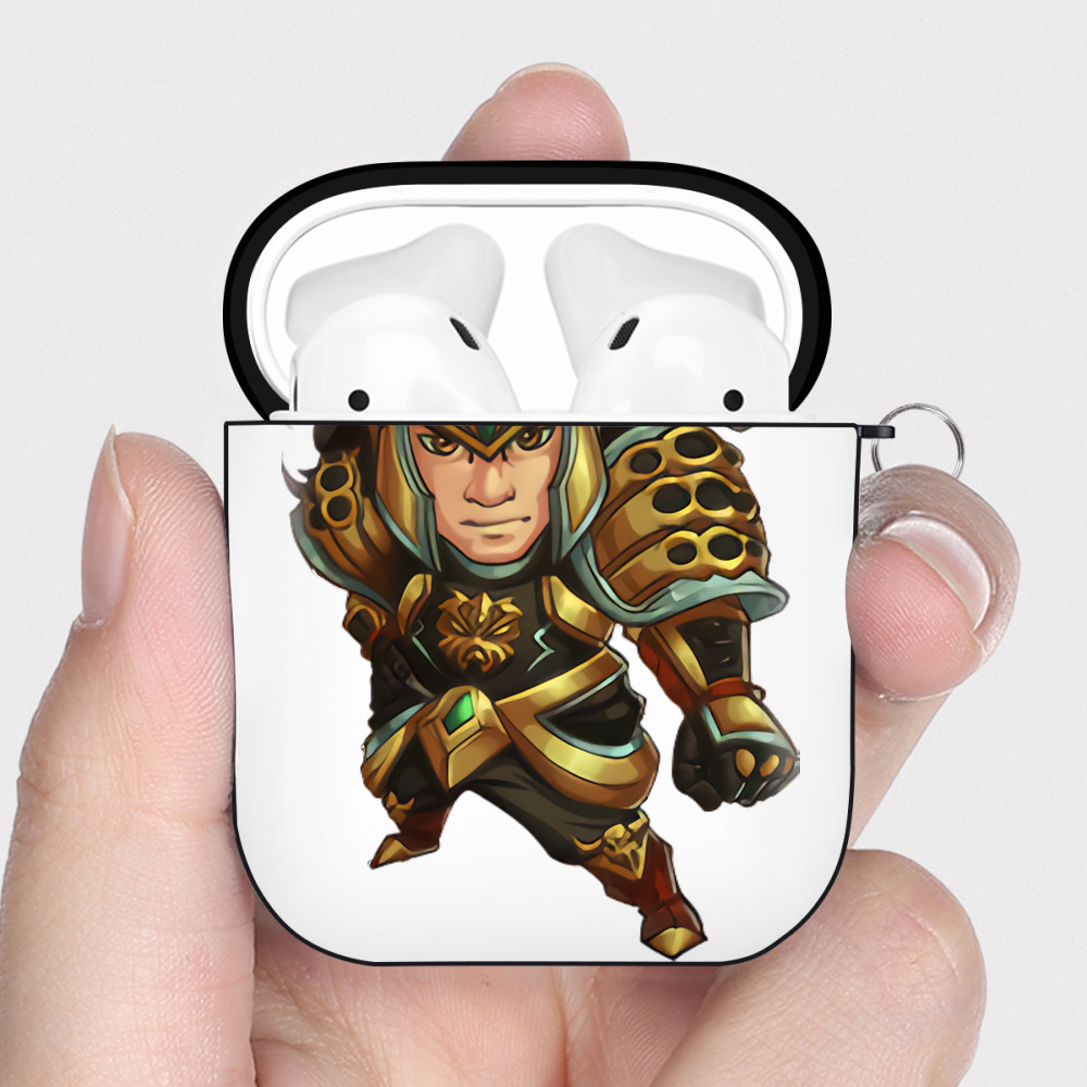 （画像用） リーグ・オブ・レジェンド League of Legends LOL AirPods 第2世代保護ケース ハードシェル ブラック 耐衝撃・防指紋・カラビナ付き