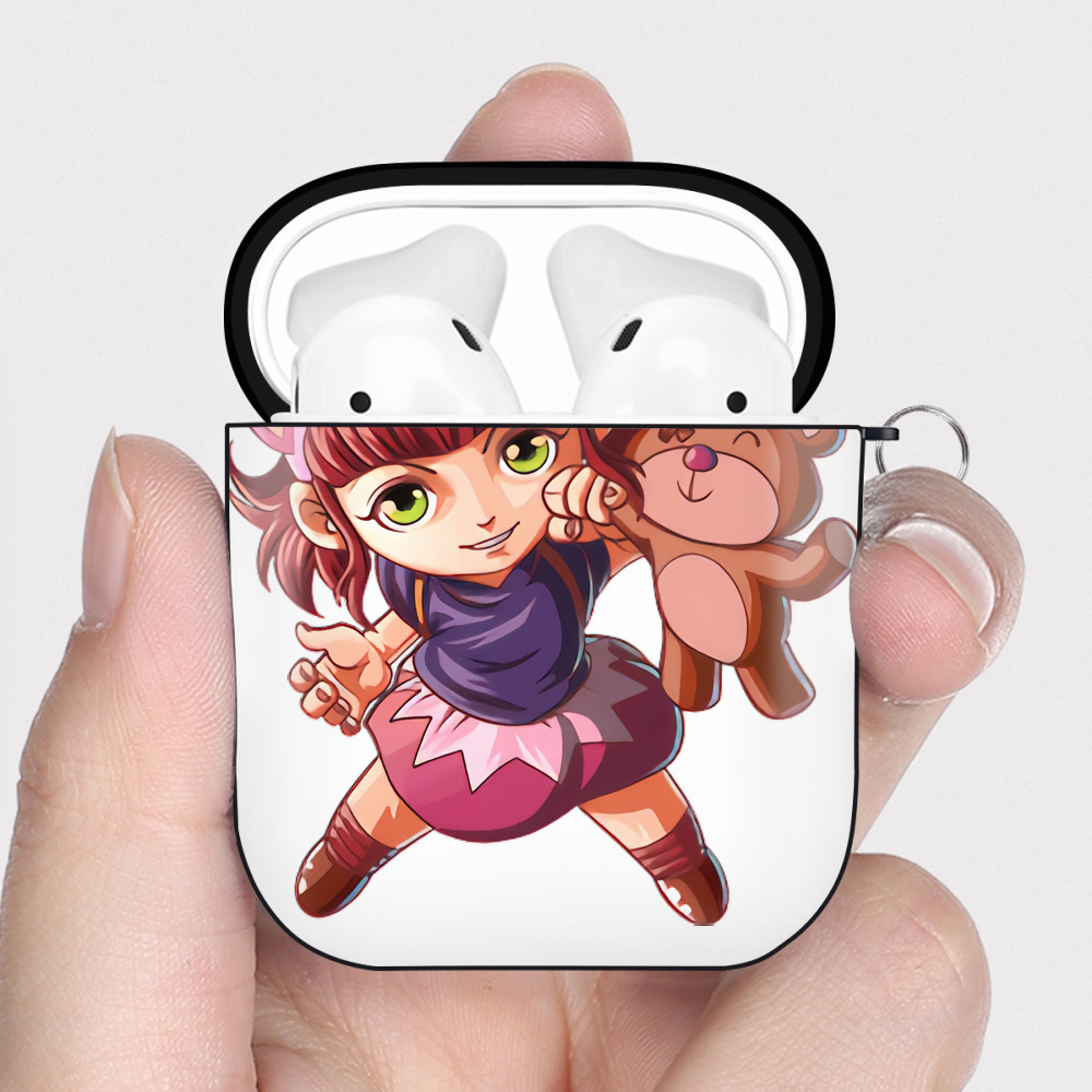 （画像用） リーグ・オブ・レジェンド League of Legends LOL AirPods 第2世代保護ケース ハードシェル ブラック 耐衝撃・防指紋・カラビナ付き