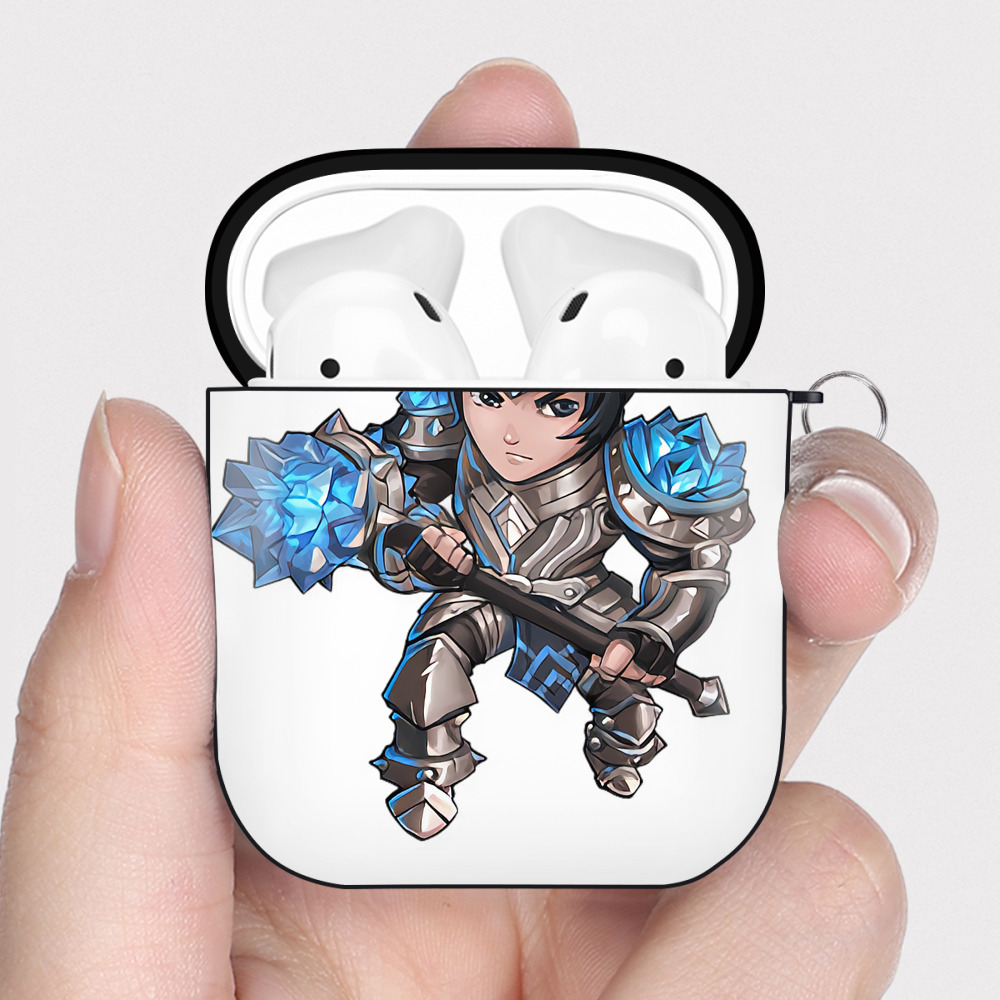 （画像用） リーグ・オブ・レジェンド League of Legends LOL AirPods 第2世代保護ケース ハードシェル ブラック 耐衝撃・防指紋・カラビナ付き