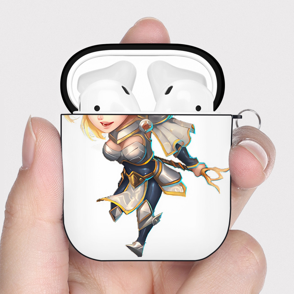 （画像用） リーグ・オブ・レジェンド League of Legends LOL AirPods 第2世代保護ケース ハードシェル ブラック 耐衝撃・防指紋・カラビナ付き