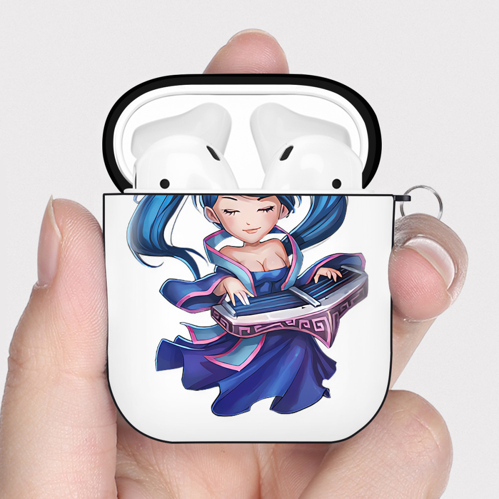 （画像用） リーグ・オブ・レジェンド League of Legends LOL AirPods 第2世代保護ケース ハードシェル ブラック 耐衝撃・防指紋・カラビナ付き