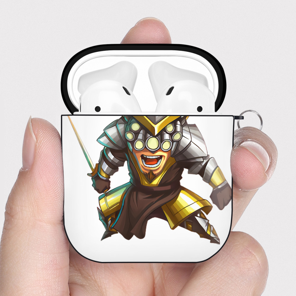 （画像用） リーグ・オブ・レジェンド League of Legends LOL AirPods 第2世代保護ケース ハードシェル ブラック 耐衝撃・防指紋・カラビナ付き