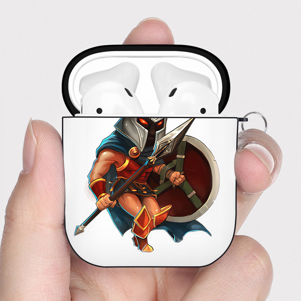 （画像用） リーグ・オブ・レジェンド League of Legends LOL AirPods 第2世代保護ケース ハードシェル ブラック 耐衝撃・防指紋・カラビナ付き
