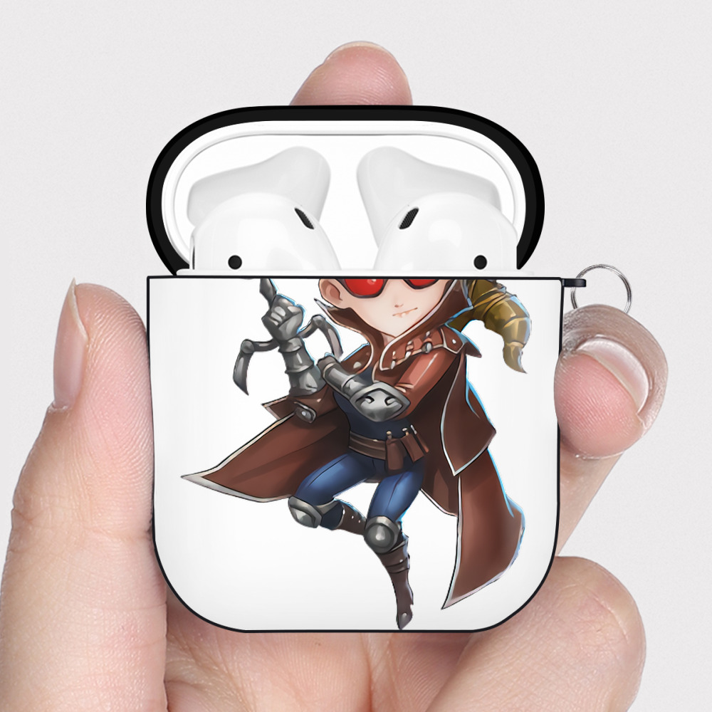 （画像用） リーグ・オブ・レジェンド League of Legends LOL AirPods 第2世代保護ケース ハードシェル ブラック 耐衝撃・防指紋・カラビナ付き