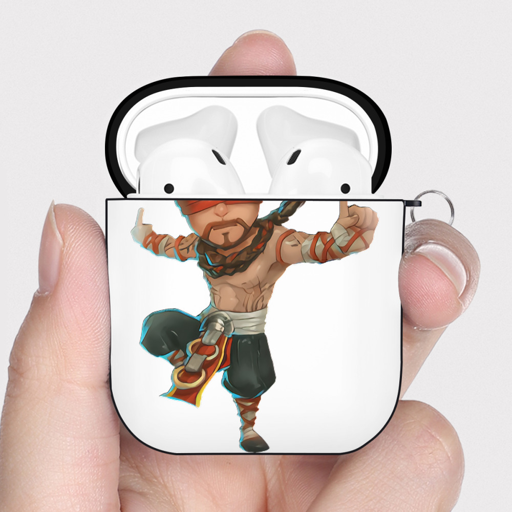 （画像用） リーグ・オブ・レジェンド League of Legends LOL AirPods 第2世代保護ケース ハードシェル ブラック 耐衝撃・防指紋・カラビナ付き