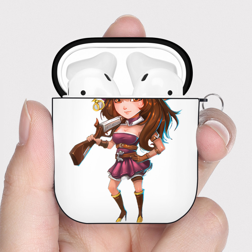（画像用） リーグ・オブ・レジェンド League of Legends LOL AirPods 第2世代保護ケース ハードシェル ブラック 耐衝撃・防指紋・カラビナ付き